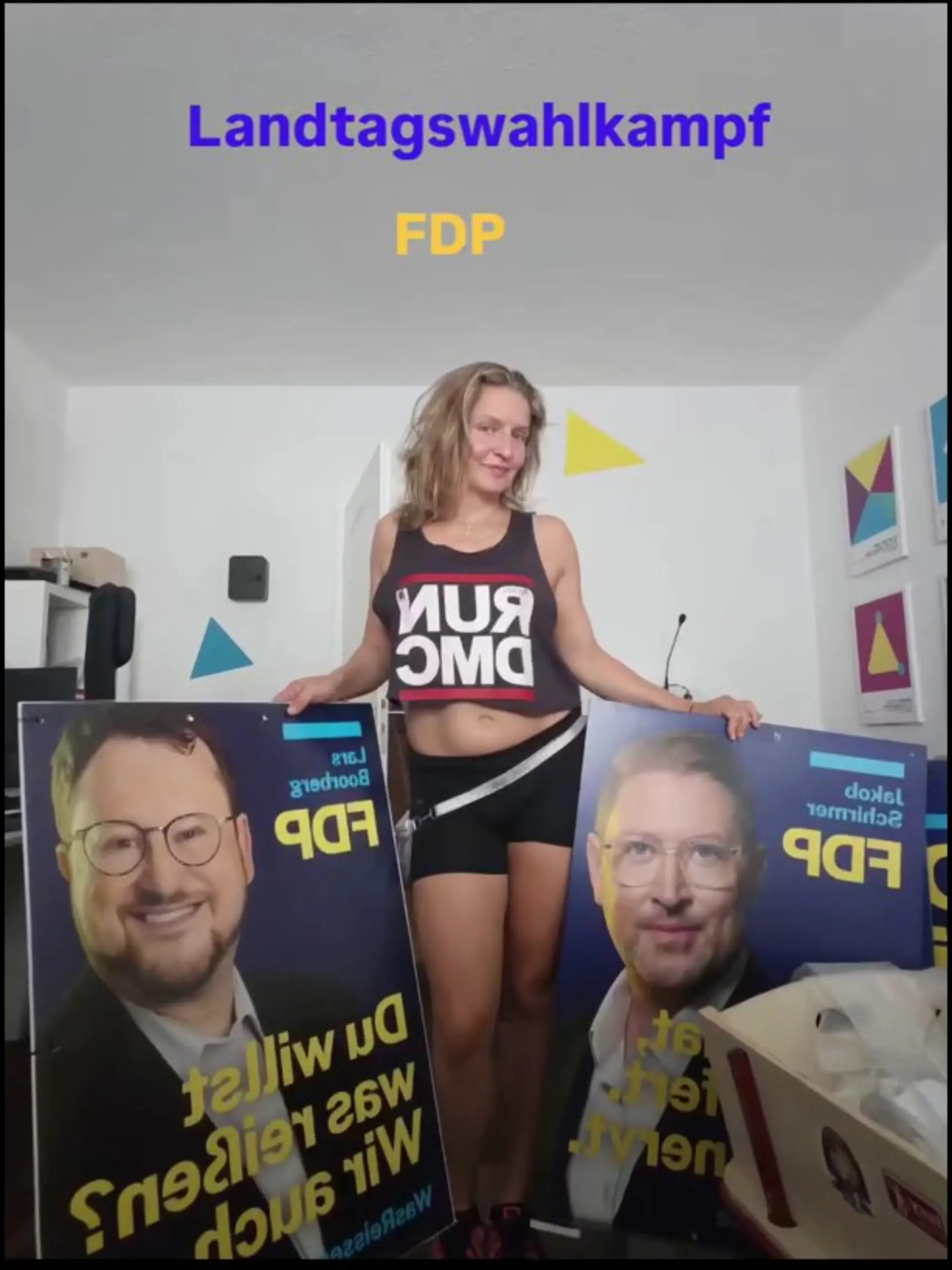 FDP-Susanne Schmidt unterstützt ihre Partei beim Landtagswahlkampf.