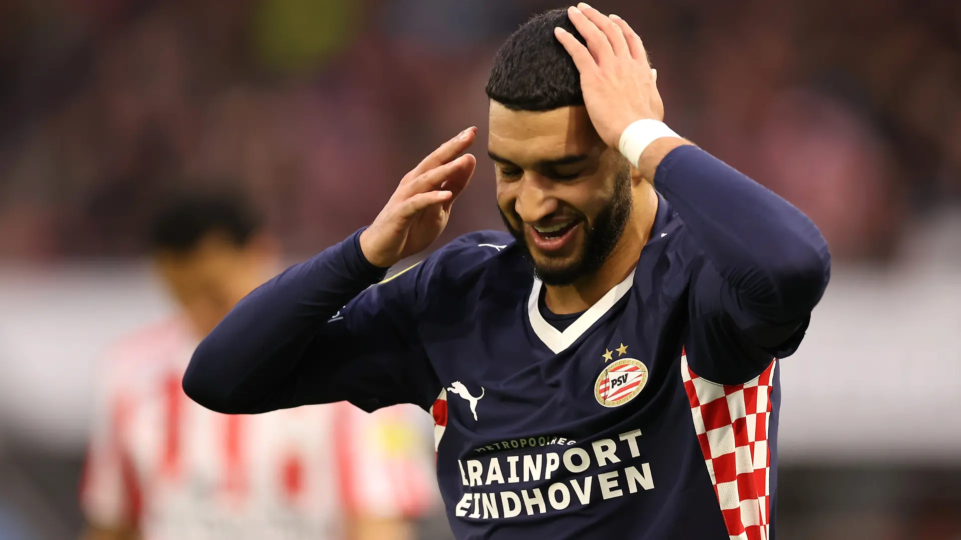 ROTTERDAM - PSV player Ismael Saibari celebrates his goal during the Dutch Eredivisie match between Sparta and PSV at Het Kasteel on April 11, 2026 in Rotterdam, the Netherlands. (Photo by Peter Lous / EYE4IMAGES/DeFodi Images)