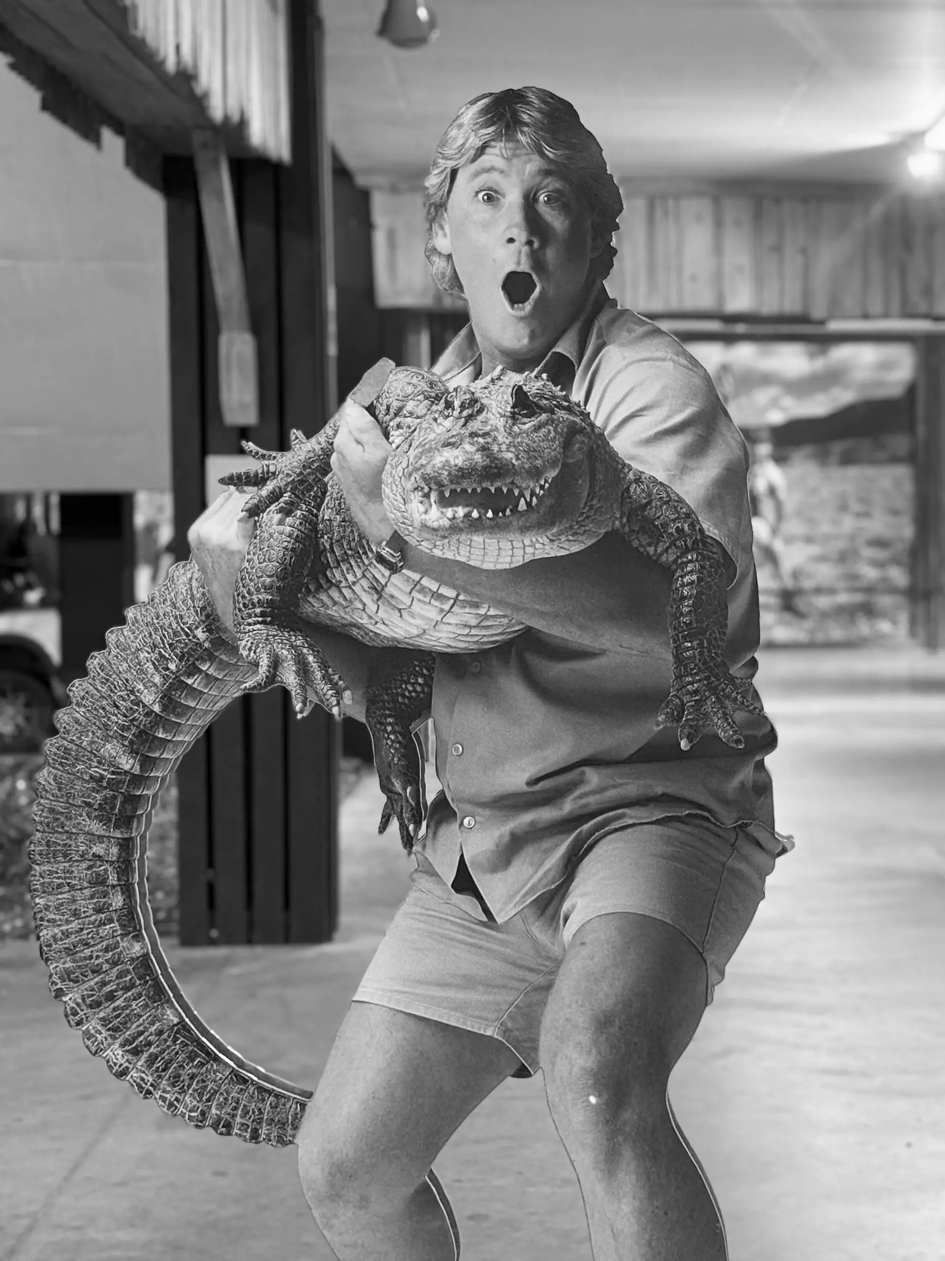 Im Australia Zoo in Queensland sind überall große Porträts von "Crocodile Hunter" Steve Irwin zu sehen. Der australische Naturschützer starb am 4. September 2006 beim Schnorcheln durch den Stachel eines Rochens.