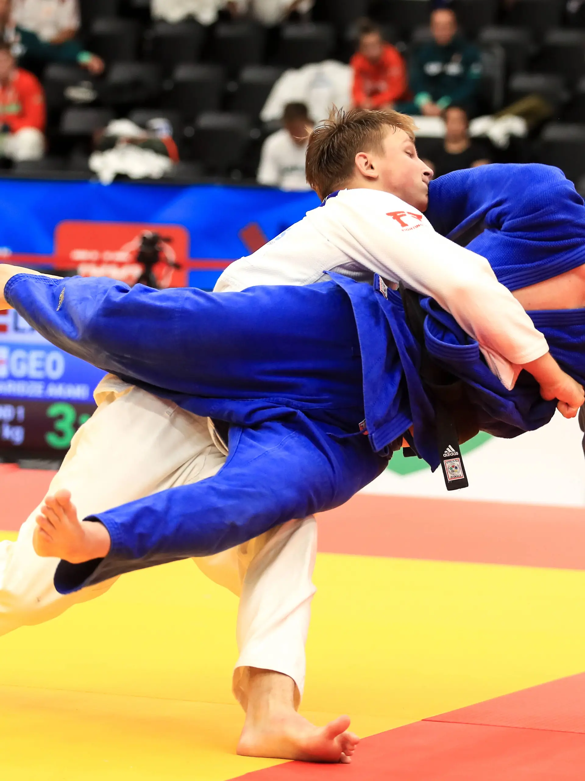 JUDO - EJU Junior European Cup 2022 GRAZ,AUSTRIA,05.JUN.22 - JUDO - EJU, Junior European Cup, men. Image shows Maksims Duinovs LAT and Akaki Japaridze GEO. PUBLICATIONxNOTxINxAUTxSUIxSWE GEPAxpictures/xMarioxBuehner