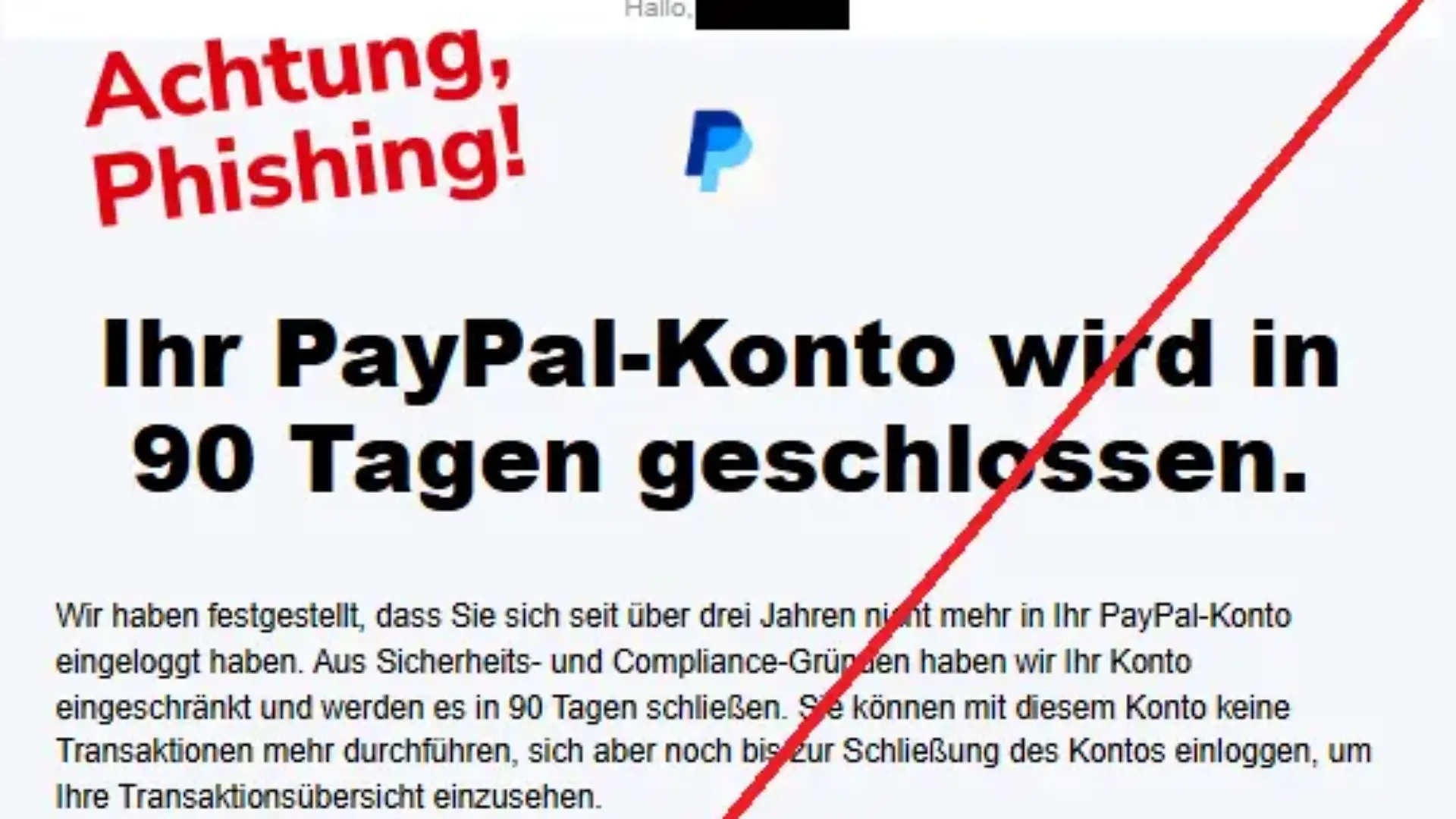 Pishing-Mail bei PayPal