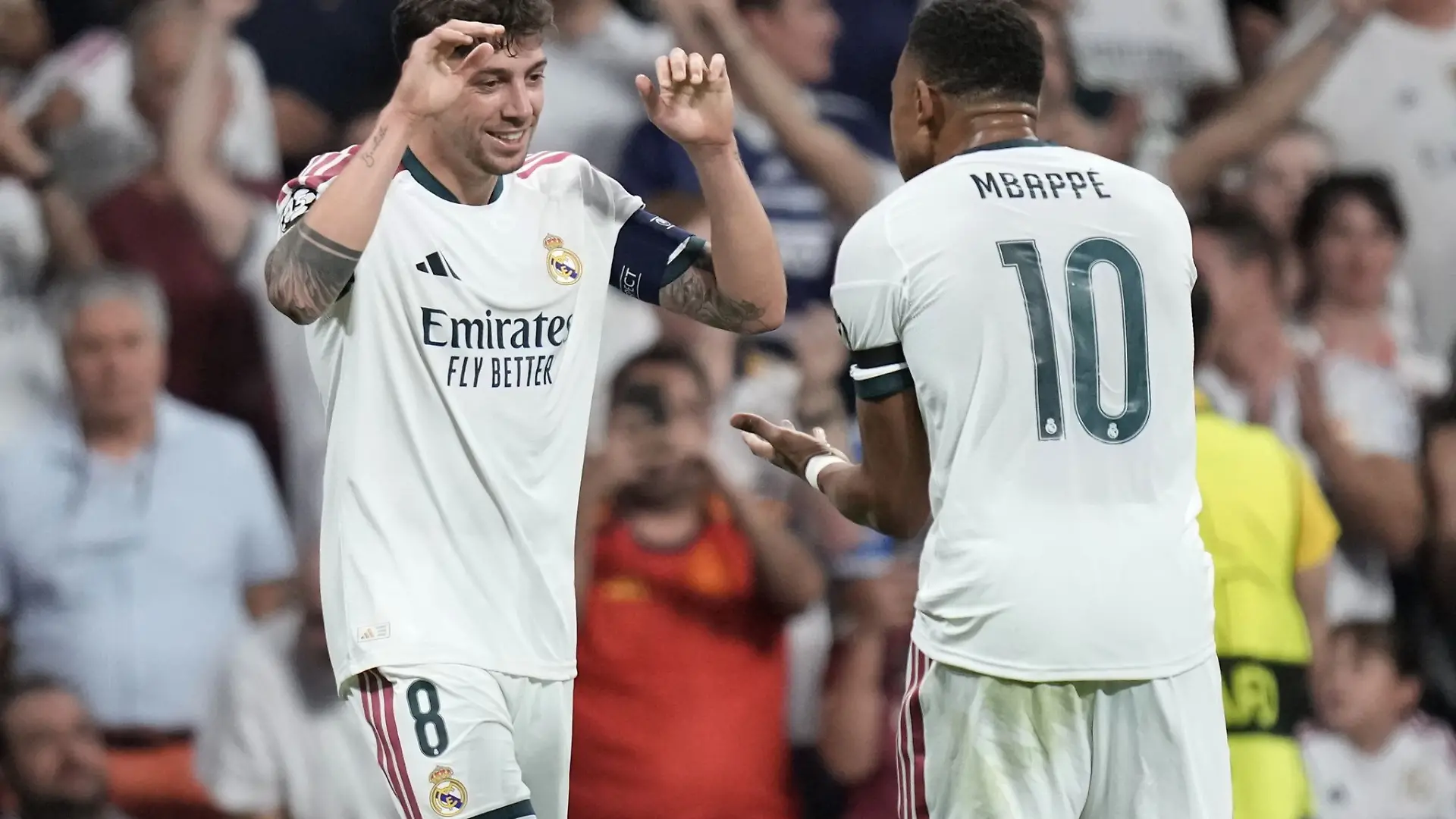 Fede Valverde (links) und Kylian Mbappé trafen für Real Madrid