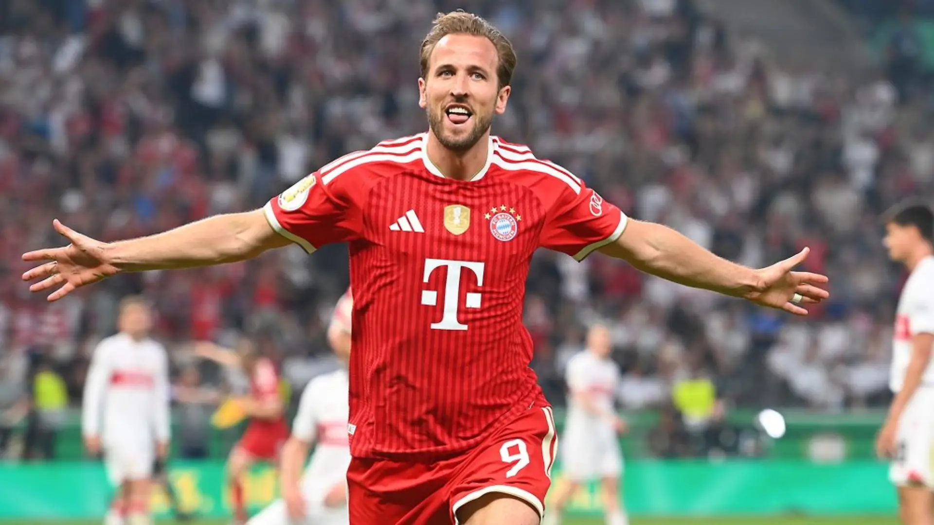 Harry Kane nach seinem Tor gegen den VfB Stuttgart.