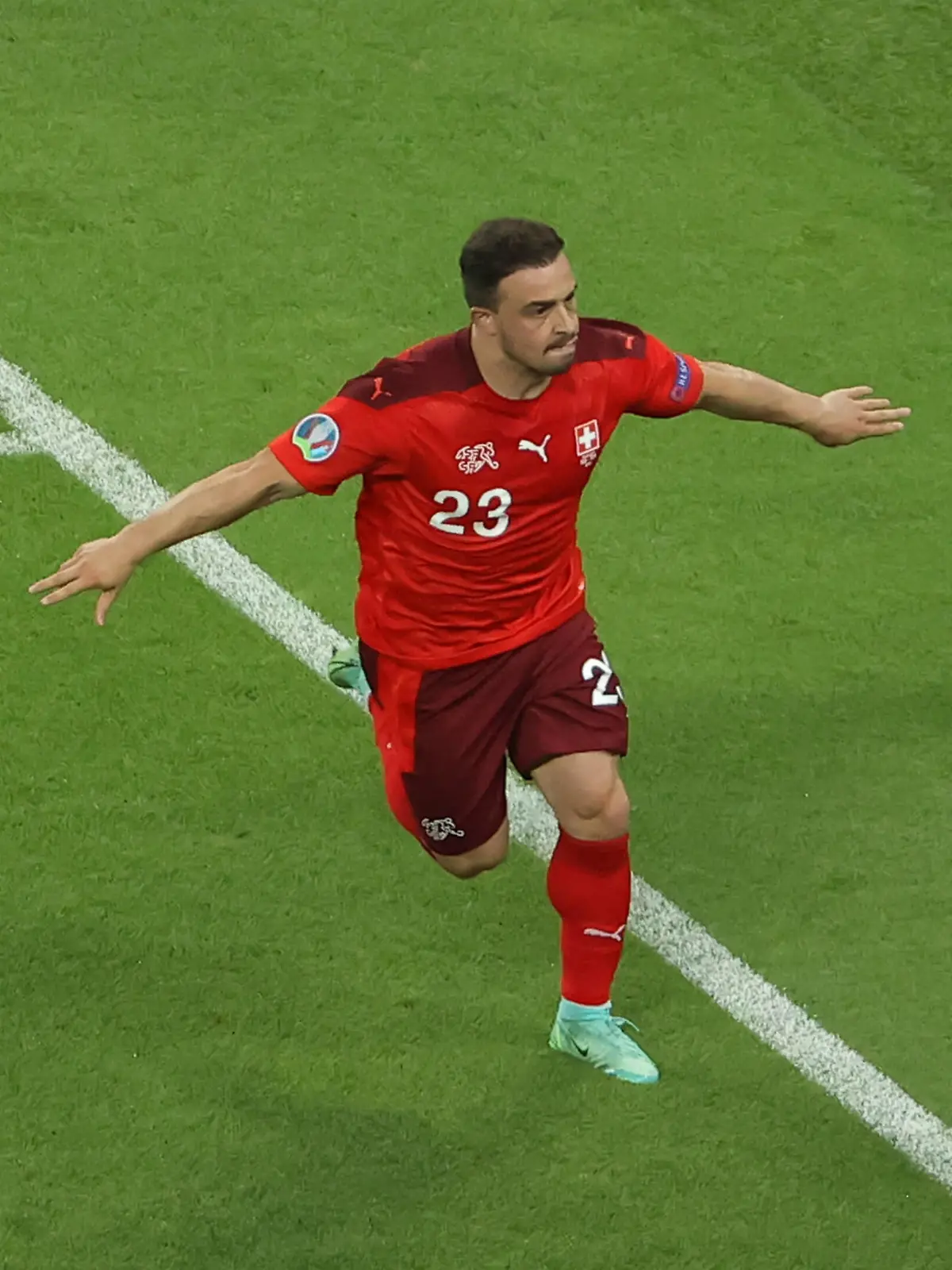  Switzerland v Turkey - UEFA EURO, EM, Europameisterschaft,Fussball 2020 BAKU, AZERBAIJAN - JUNE 20: Xherdan Shaqiri of Switzerland celebrating his goal during the UEFA Euro 2020 match between Switzerland and Turkey at Baku Olympic Stadium on June 20, 2021 in Baku, Azerbaijan Photo by /Orange Pictures 49497742.jpg Baku Baku Olympic Stadium Azerbaijan PUBLICATIONxNOTxINxNEDxBELxLUX Copyright: xx