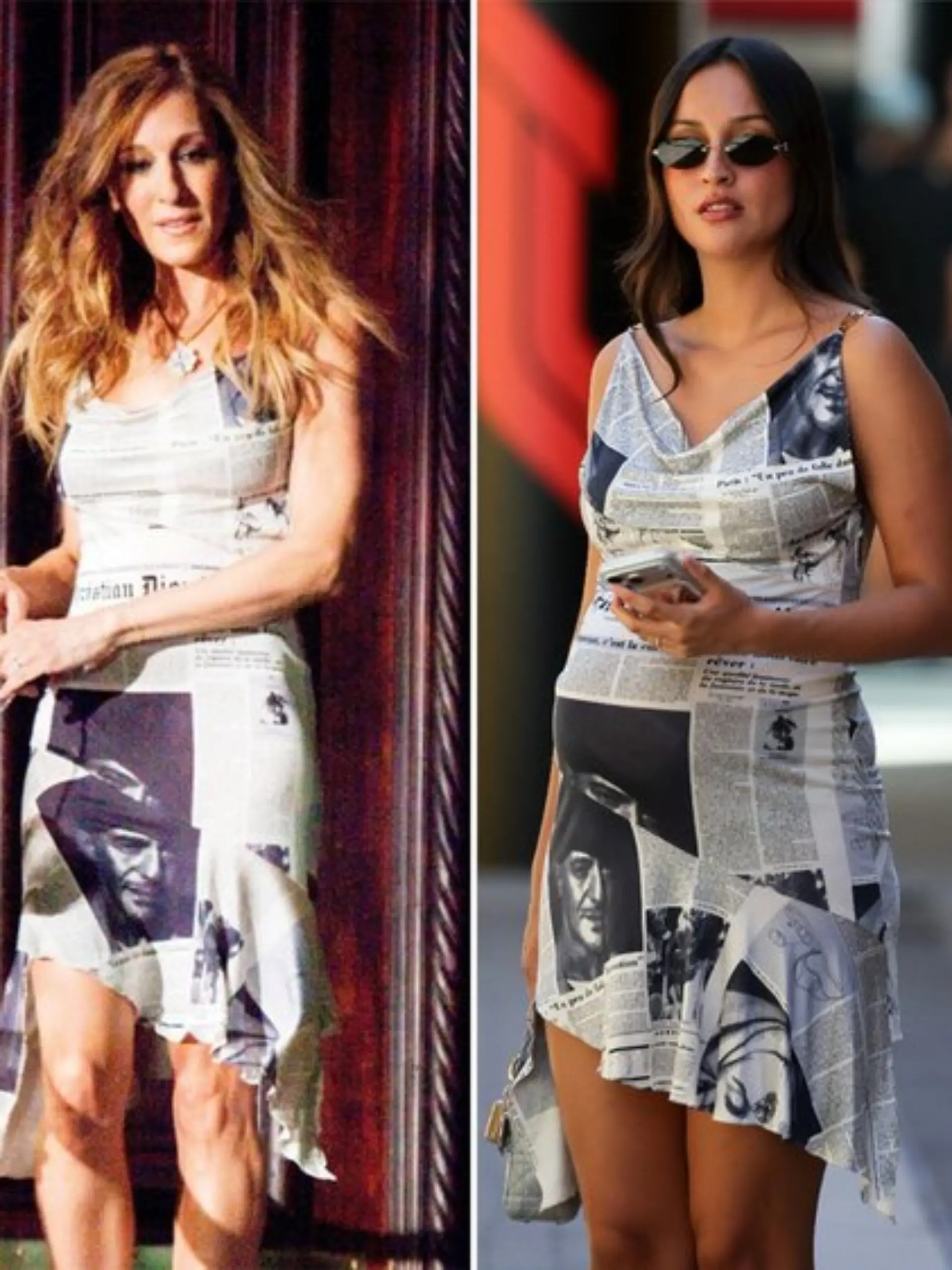 Sarah Jessica Parker (l.) lieferte 2000 die Kult-Vorlage. Nun zeigte Alexandra Leclerc, dass auch ein Babybauch hineinpasst.