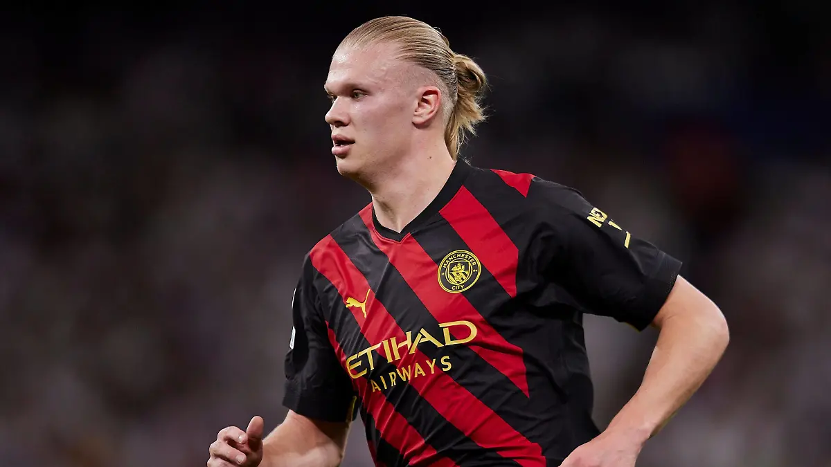 Mandatory Credit: Photo by Ruben Albarran/Shutterstock 13905826ap Erling Haaland of Manchester City FC Real Madrid v Manchester City, UEFA Champions League, Semi-final, Football, Santiago Bernabeu Stadium, Marid, Spain - 09 May 2023 Real Madrid v Manchester City, UEFA Champions League, Semi-final, Football, Santiago Bernabeu Stadium, Marid, Spain - 09 May 2023 PUBLICATIONxINxGERxSUIxAUTxHUNxGRExMLTxCYPxROUxBULxUAExKSAxONLY Copyright: xRubenxAlbarran/Shutterstockx 13905826ap