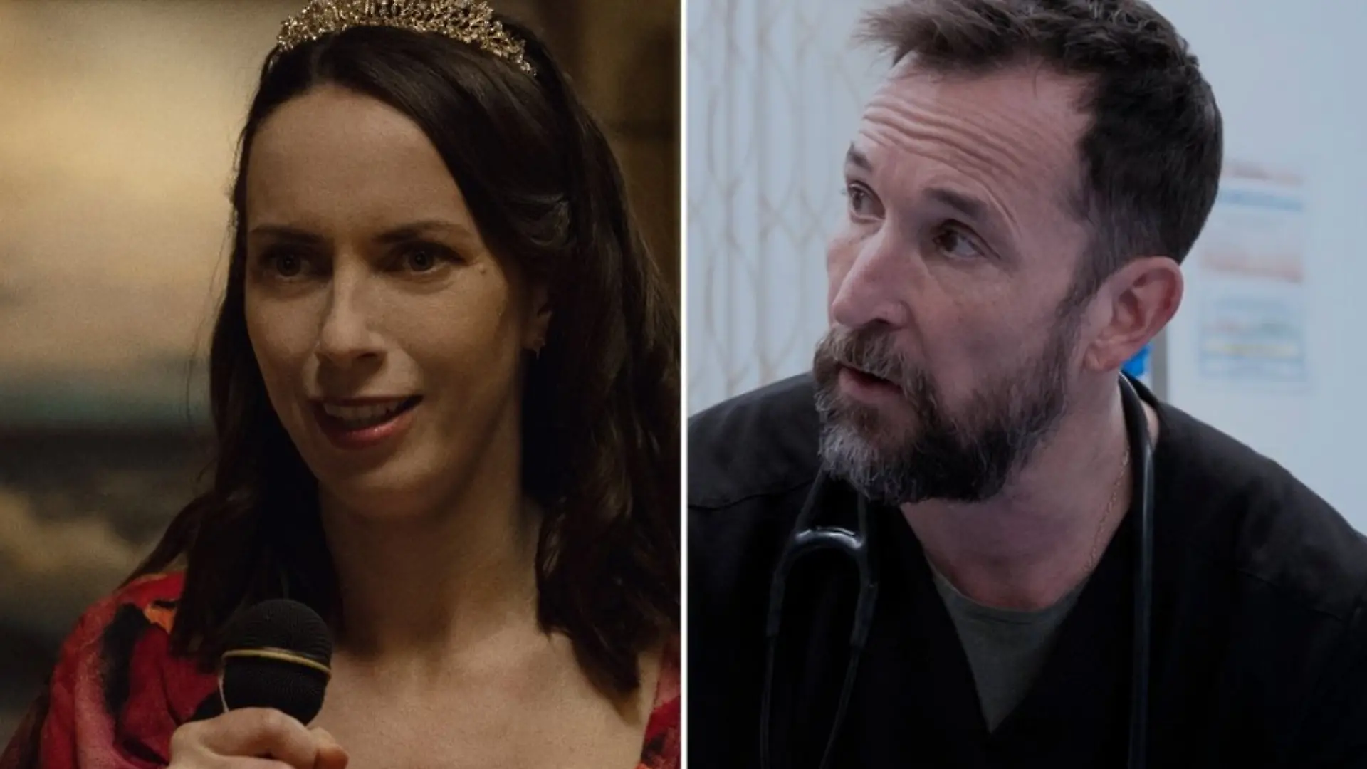 Kate O'Flynn in "Widow's Bay", daneben Noah Wyle in "The Pitt".