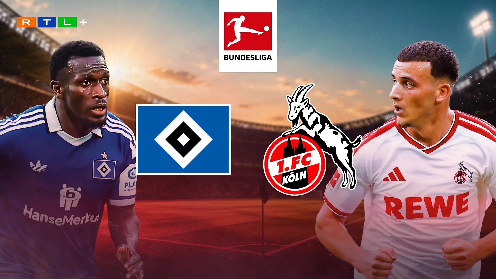 Hamburger SV gegen 1. FC Köln auf RTL+ streamen