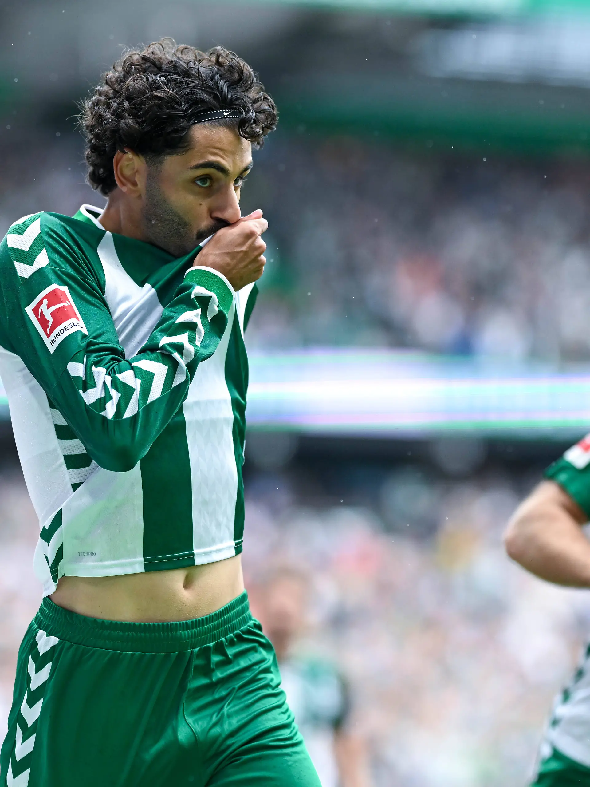 1. Bundesliga: SV Werder Bremen - RB Leipzig am 05.09.2026 im Weserstadion in Bremen Jubel, Torjubel, Torschuetze, Torschütze Eren Dinkci Bremen jubelt nach seinem Tor zum 1:0. *** 1 Bundesliga: SV Werder Bremen vs. RB Leipzig on September 5, 2026, at the Weserstadion in Bremencelebrations, goal celebrations, goal scorers, goal scorer Eren Dinkci Bremen celebrates after his goal to make it 10 MT