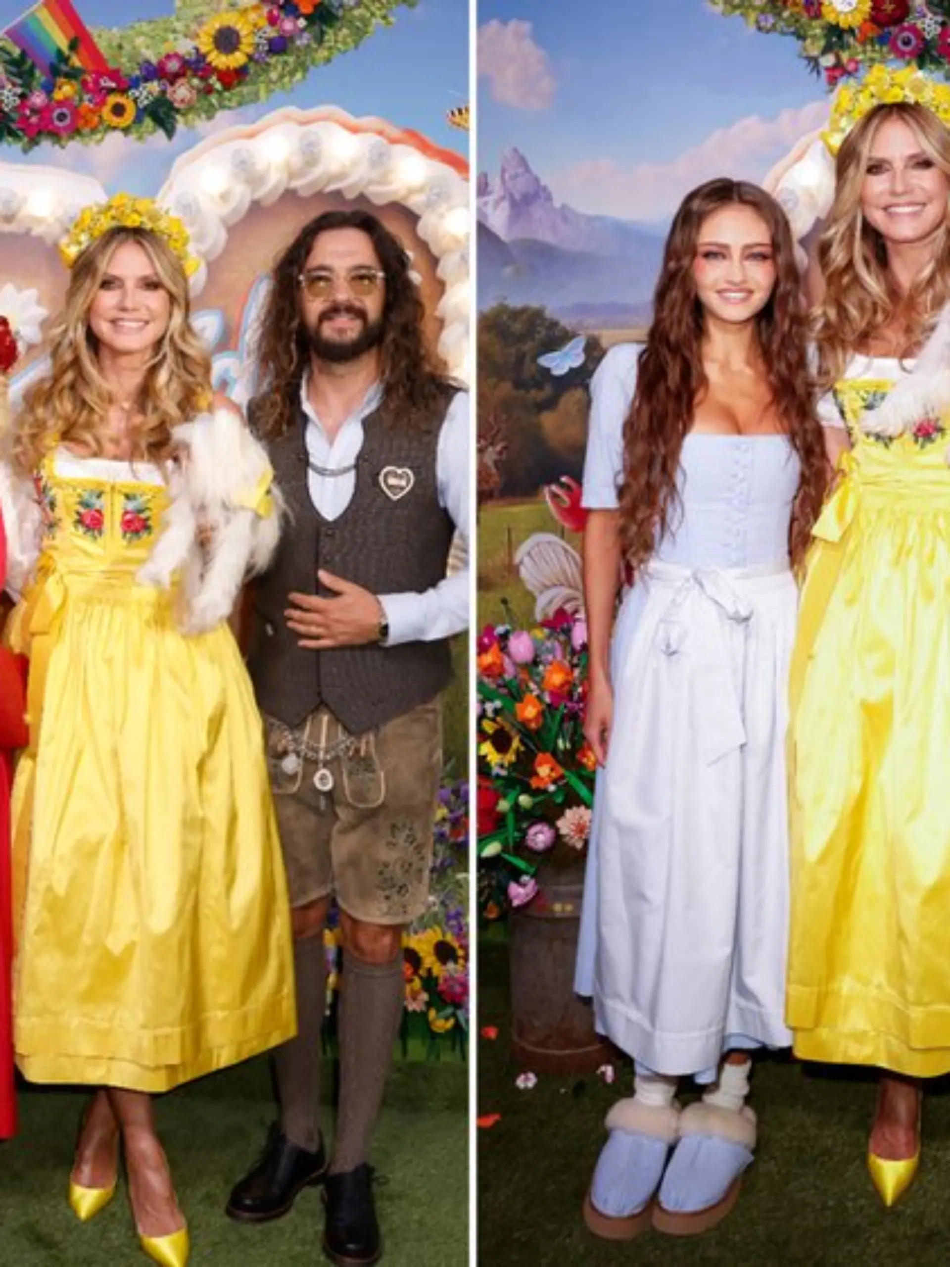 Heidi Klum zeigte sich mit Sohn Henry Samuel, Mutter Erna Klum, Ehemann Tom Kaulitz und Tochter Leni auf dem grünen Teppich.