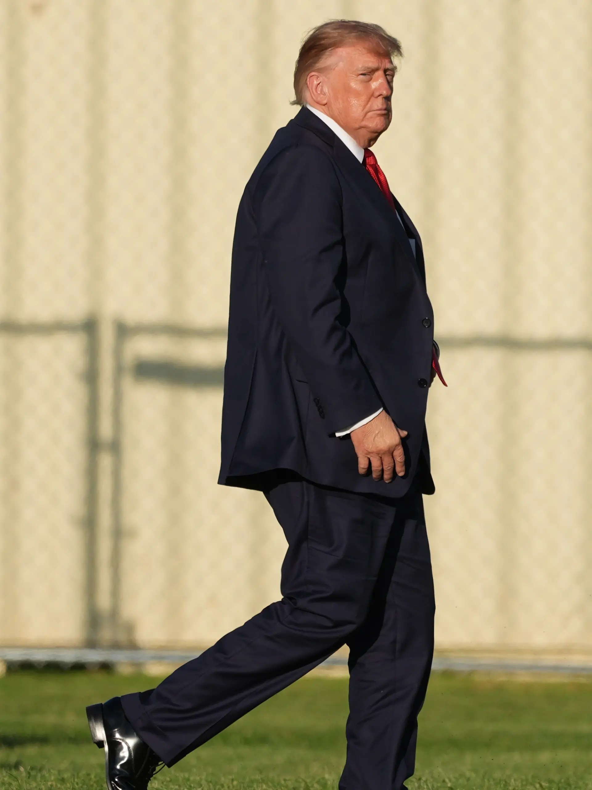 President Donald Trump walks to board Marine One on the Ellipse near the White House, Friday, Sept. 18, 2026, in Washington. (AP Photo/Alex Brandon)
