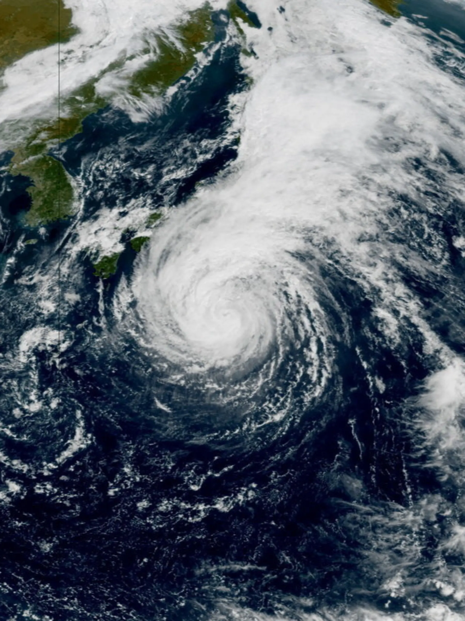 A satellite view shows a typhoon Dujuan approaching Japan, September 20, 2026, in this screengrab obtainted from a timelapse satellite file. CSU/CIRA AND KMA/NMSC/Handout via REUTERS THIS IMAGE HAS BEEN SUPPLIED BY A THIRD PARTY. MANDATORY CREDIT. OVERLAY FROM SOURCE. DO NOT OBSCURE LOGO. TPX IMAGES OF THE DAY