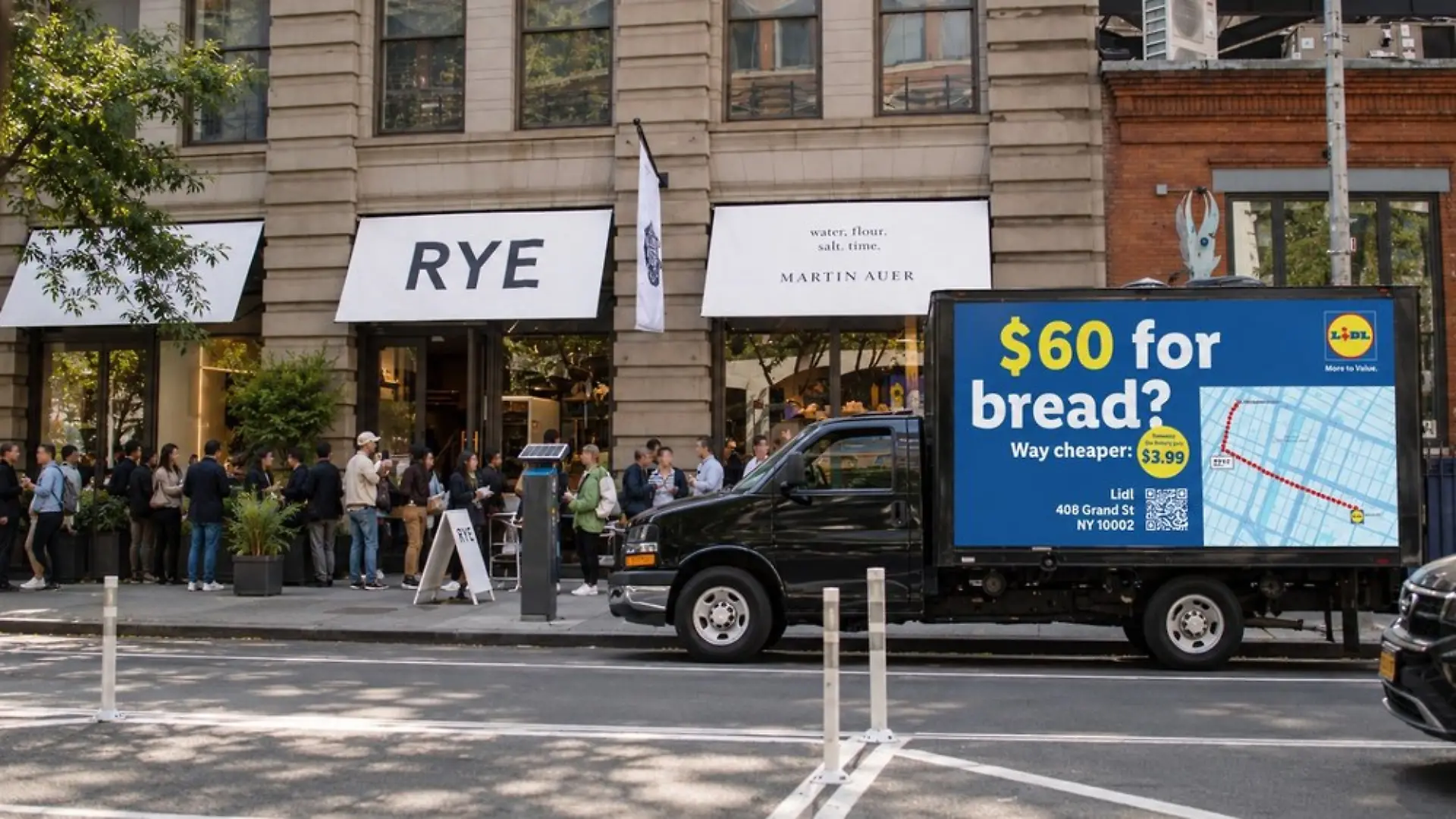 New York: Schlangestehen für einen Laib Sauerteigbrot für 60 Dollar.