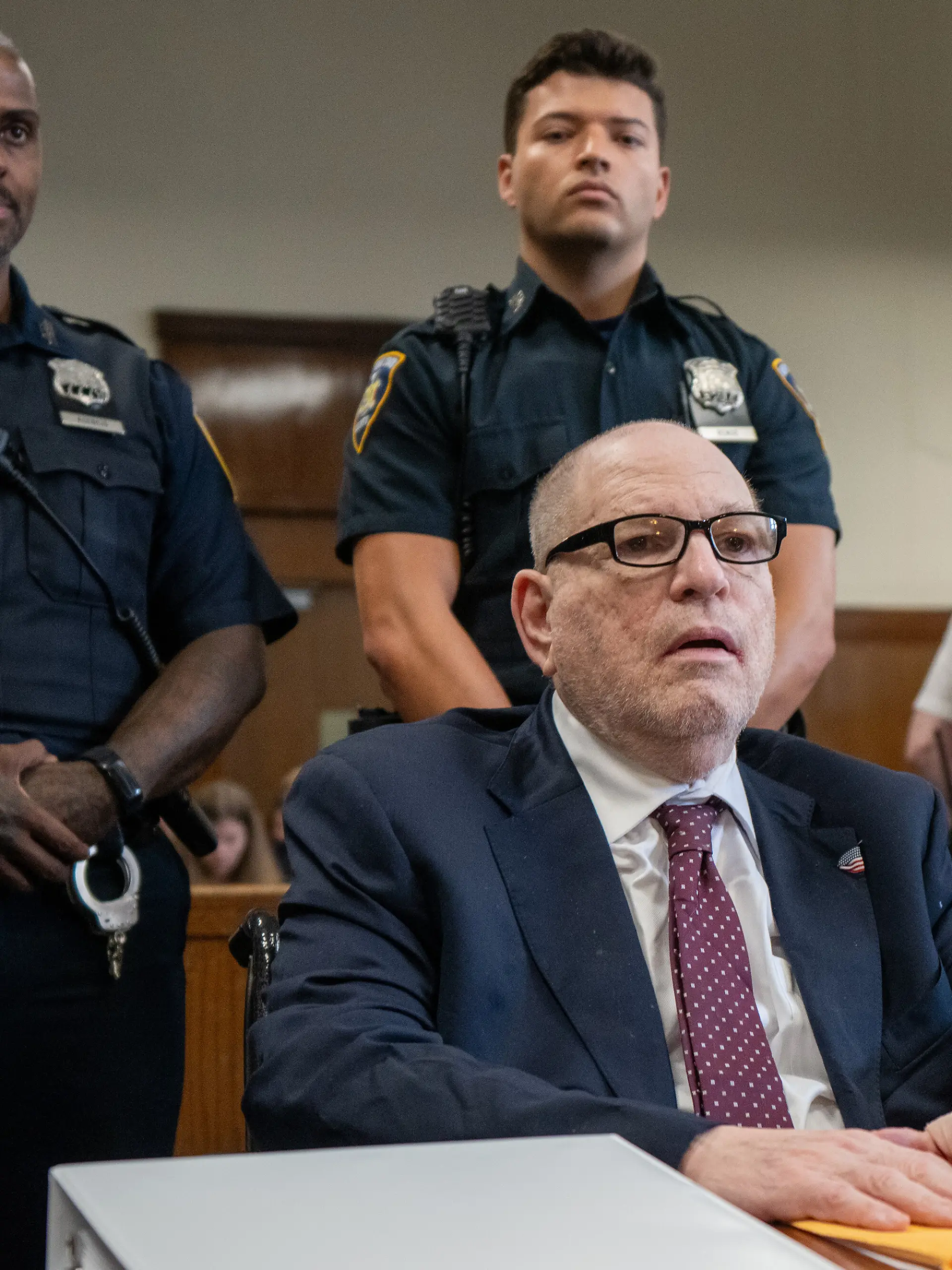 Harvey Weinstein appears in Manhattan Supreme Court to be sentenced for sexually assaulting Miriam Haley Tuesday, September 23, 2026 in New York City New York. Pool Photo by Steven Hirsch/UPI Photo via Newscom picture alliance