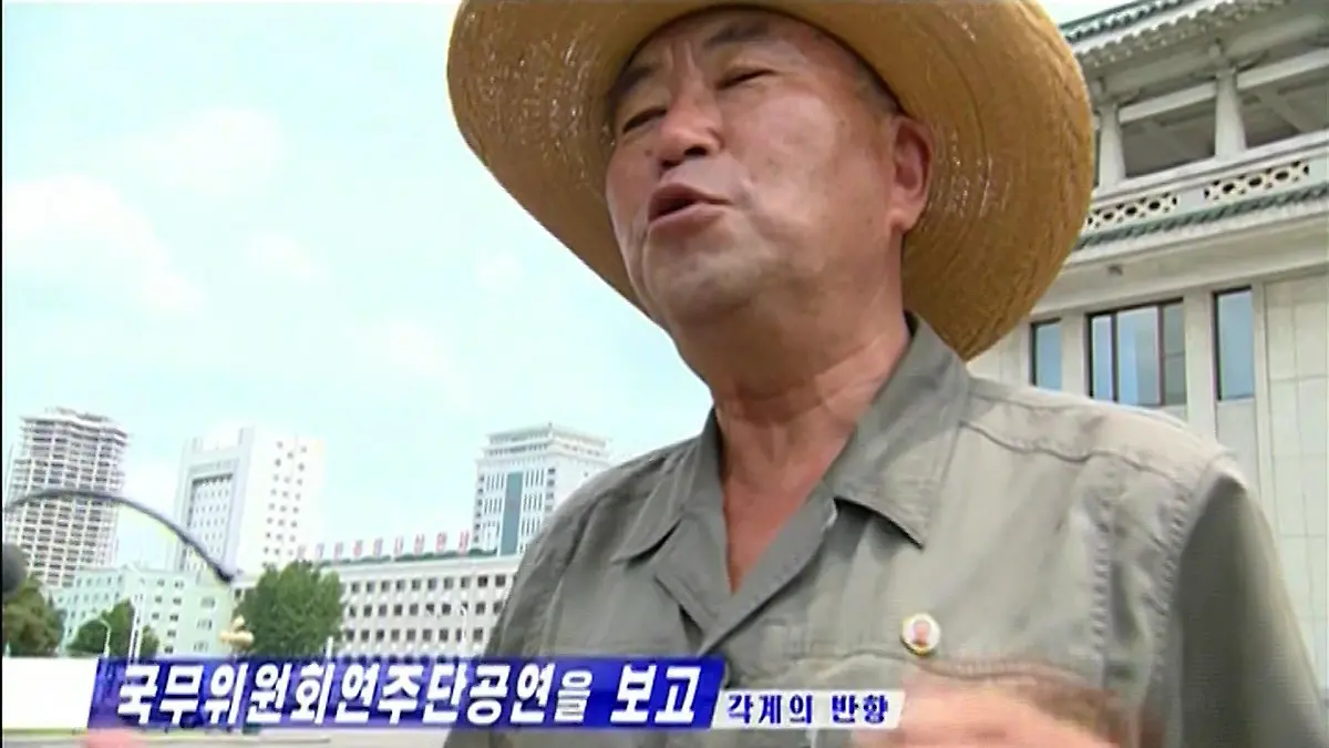 Nordkoreanischer Bürger wird zu Gesundheitszustand von Kim Jong-un befragt.