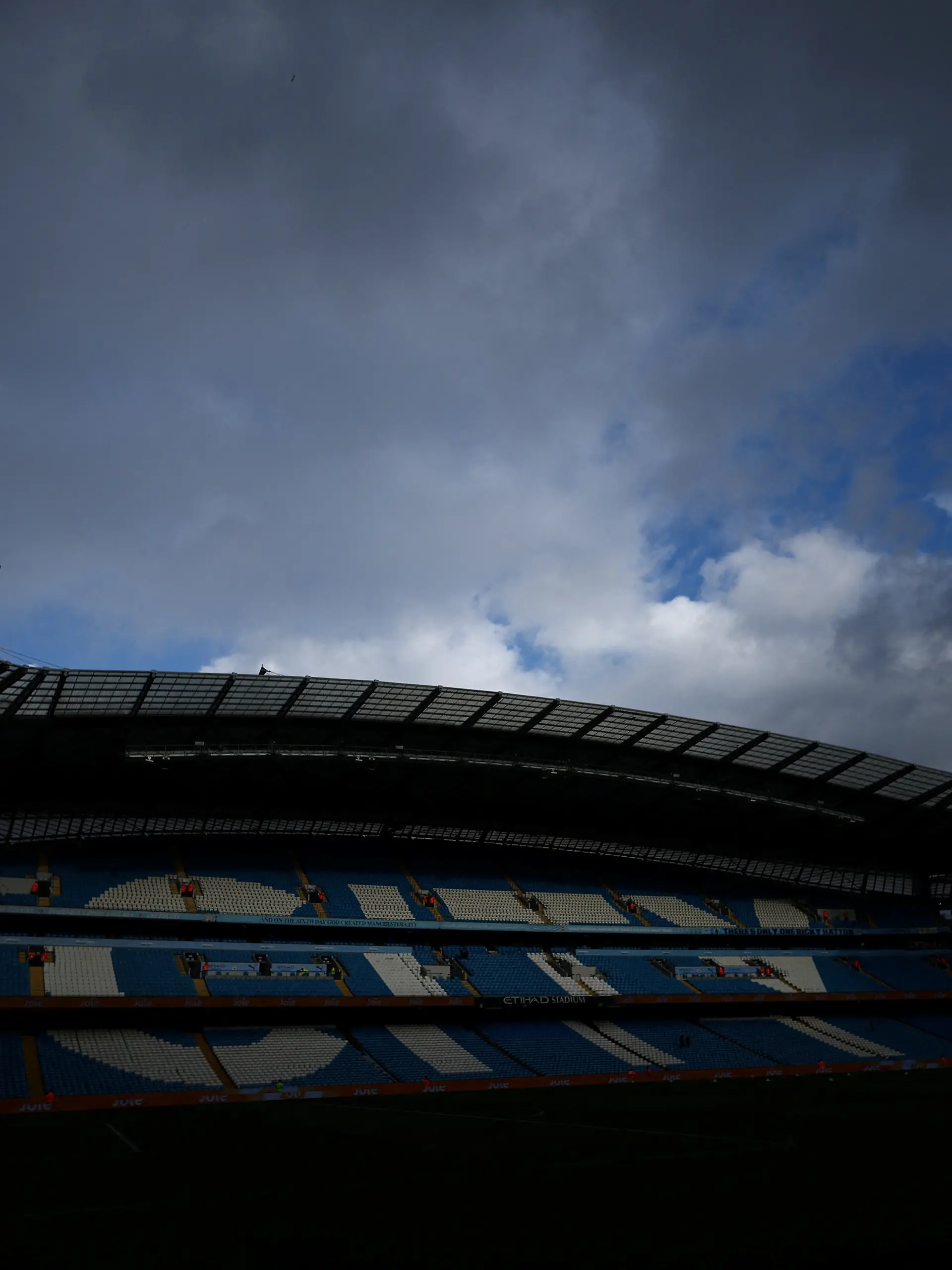 FILE PHOTO: Soccer Football - Carabao Cup - Third Round - Manchester City v Norwich City - Etihad Stadium, Manchester, Britain - September 17, 2026 General view inside the stadium before the match REUTERS/Phil Noble EDITORIAL USE ONLY. NO USE WITH UNAUTHORIZED AUDIO, VIDEO, DATA, FIXTURE LISTS, CLUB/LEAGUE LOGOS OR 'LIVE' SERVICES. ONLINE IN-MATCH USE LIMITED TO 120 IMAGES, NO VIDEO EMULATION. NO USE IN BETTING, GAMES OR SINGLE CLUB/LEAGUE/PLAYER PUBLICATIONS. PLEASE CONTACT YOUR ACCOUNT REPRESENTATIVE FOR FURTHER DETAILS../File Photo