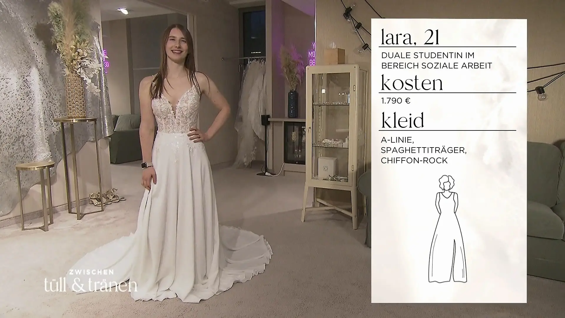 Sagt die junge Braut Lara Ja zu ihrem Chiffonkleid? Entscheidung gefallen?