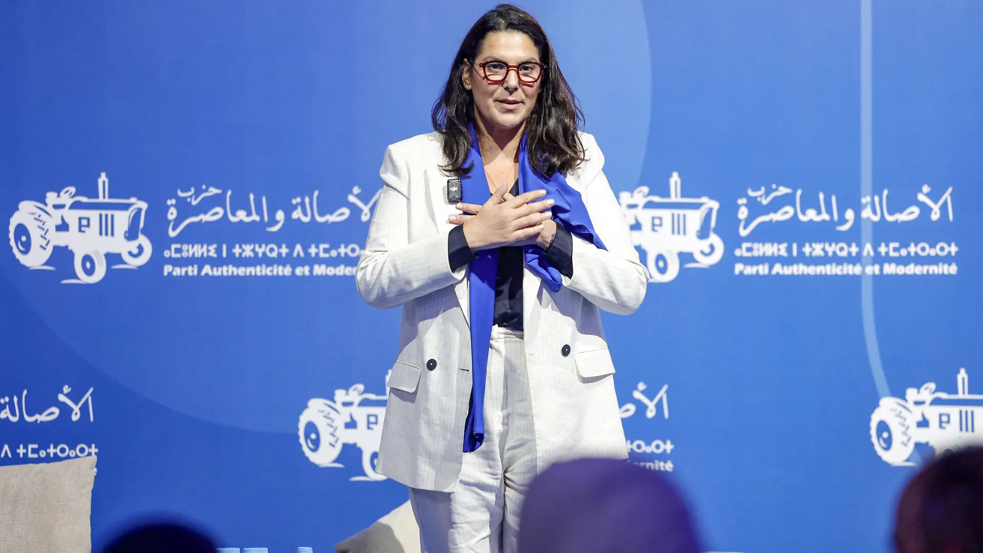 Secretary General of the Authenticity and Modernity Party (PAM) Fatima Ezzahra El Mansouri, who is also Morocco's Minister of National Planning, Urban Planning, Housing and Urban Policy and Mayor of Marrakesh, attends a party rally in Tangier on September 16, 2026, as part of PAM's electoral campaign ahead of Morocco's legislative elections, scheduled for September 23. Campaigning for Morocco's legislative election opened on September 10, with the governing coalition seeking to retain power amid discontent over economic and regional inequalities. The disparities are set to be a major issue in the vote, which will be held days before the first anniversary of a youth-led protest movement. (Photo by Abdel Majid BZIOUAT / AFP)