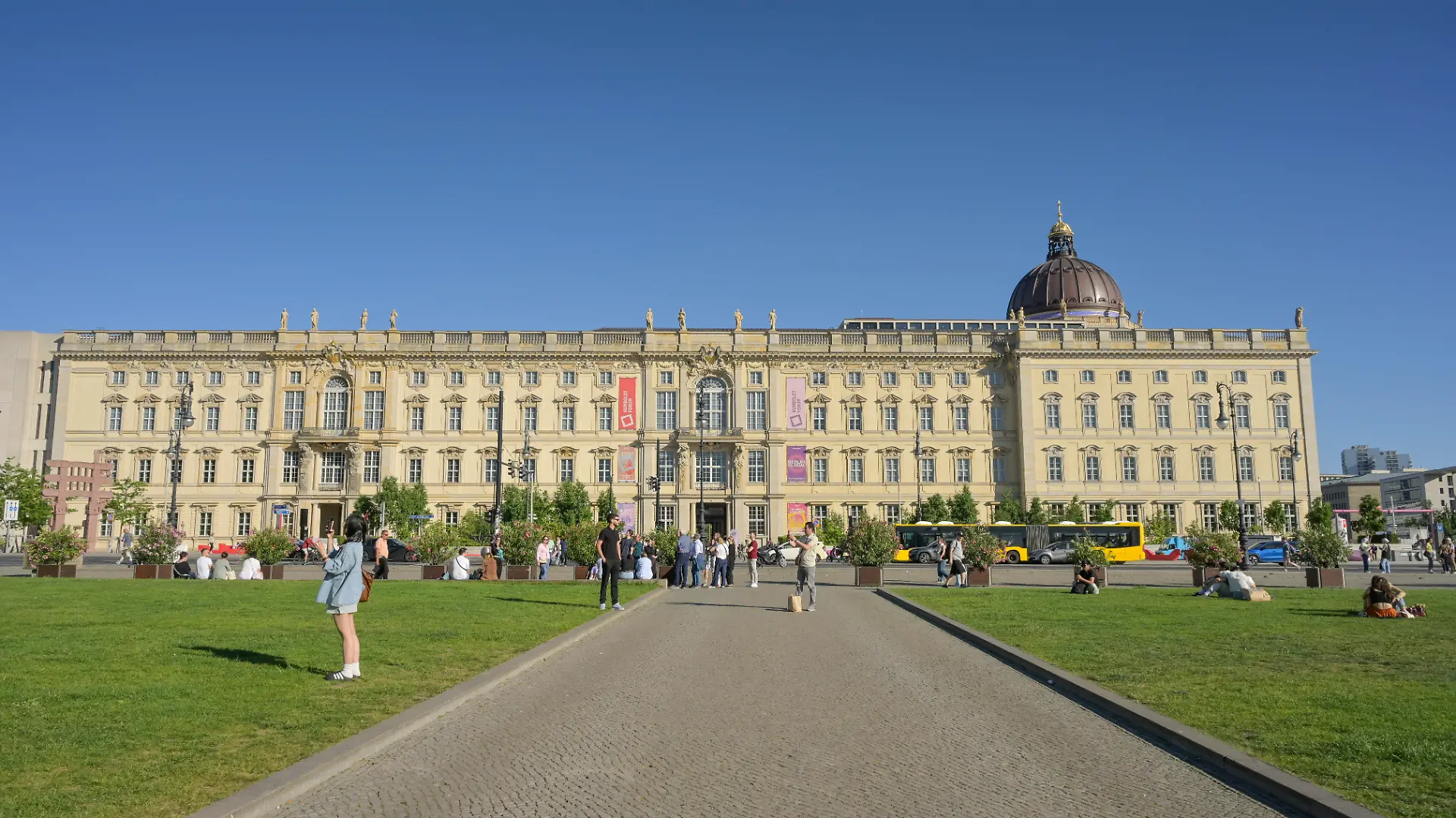 Nordfassade, Humboldt Forum, Lustgarten, Park, Schloßplatz, Mitte, Berlin, Deutschland