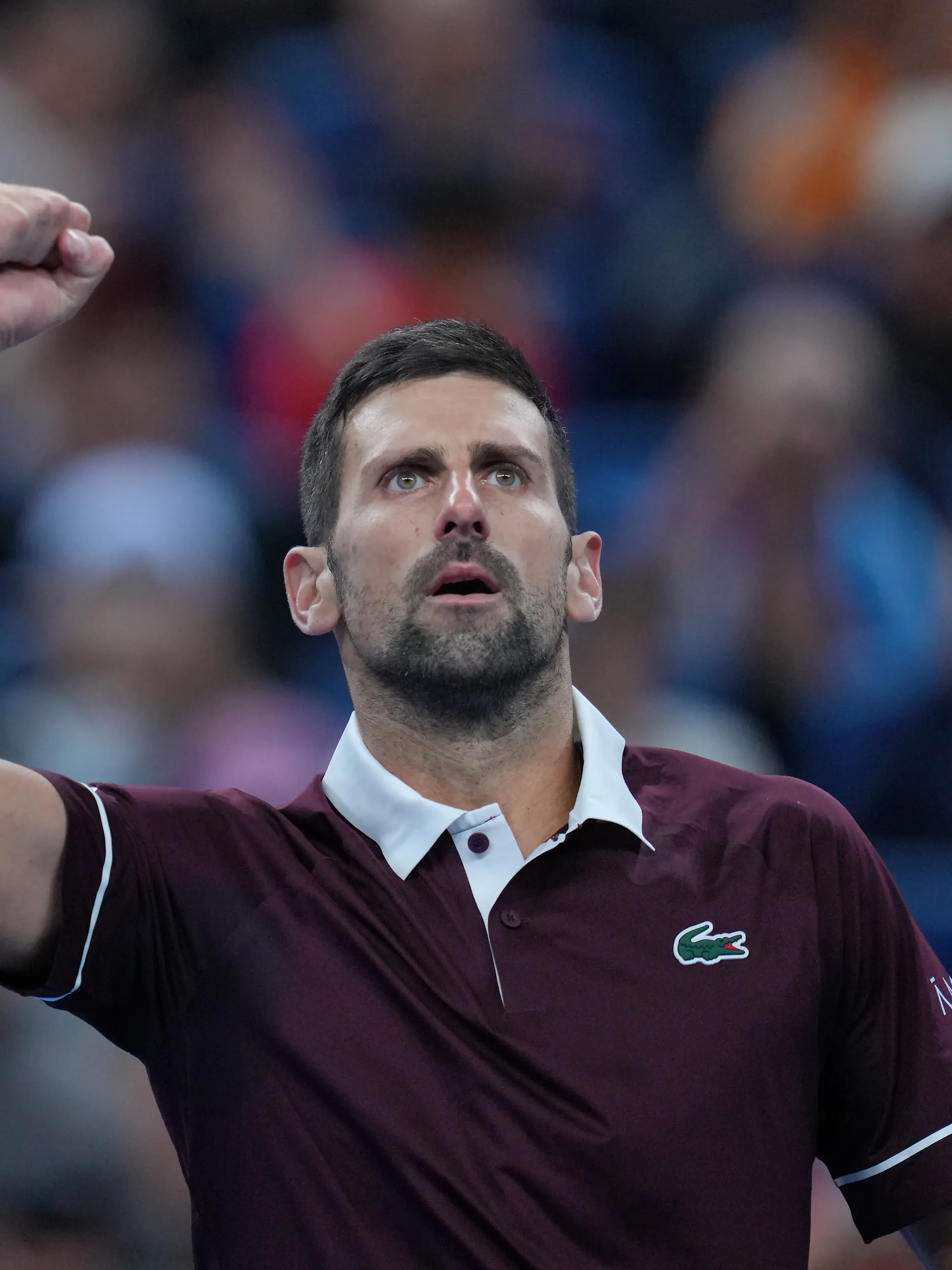 Tennis: ATP-Tour, Einzel, Männer, Viertelfinale, Djokovic - Zverev. Der Serbe Novak Djokovic reagiert. +++ dpa-Bildfunk +++