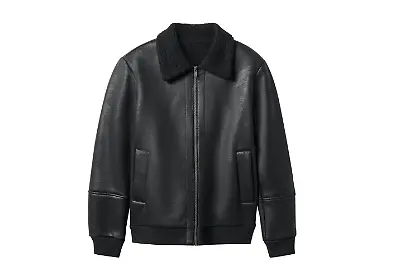 Esmara Men Herren-Bikerjacke aus Kunstleder, Schwarz