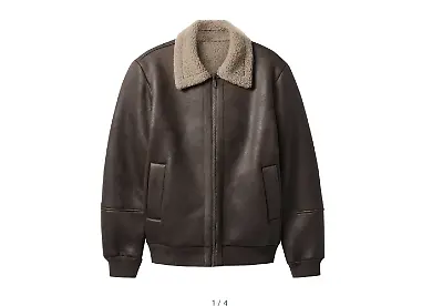 Esmara Men Herren-Bikerjacke aus Kunstleder, Braun