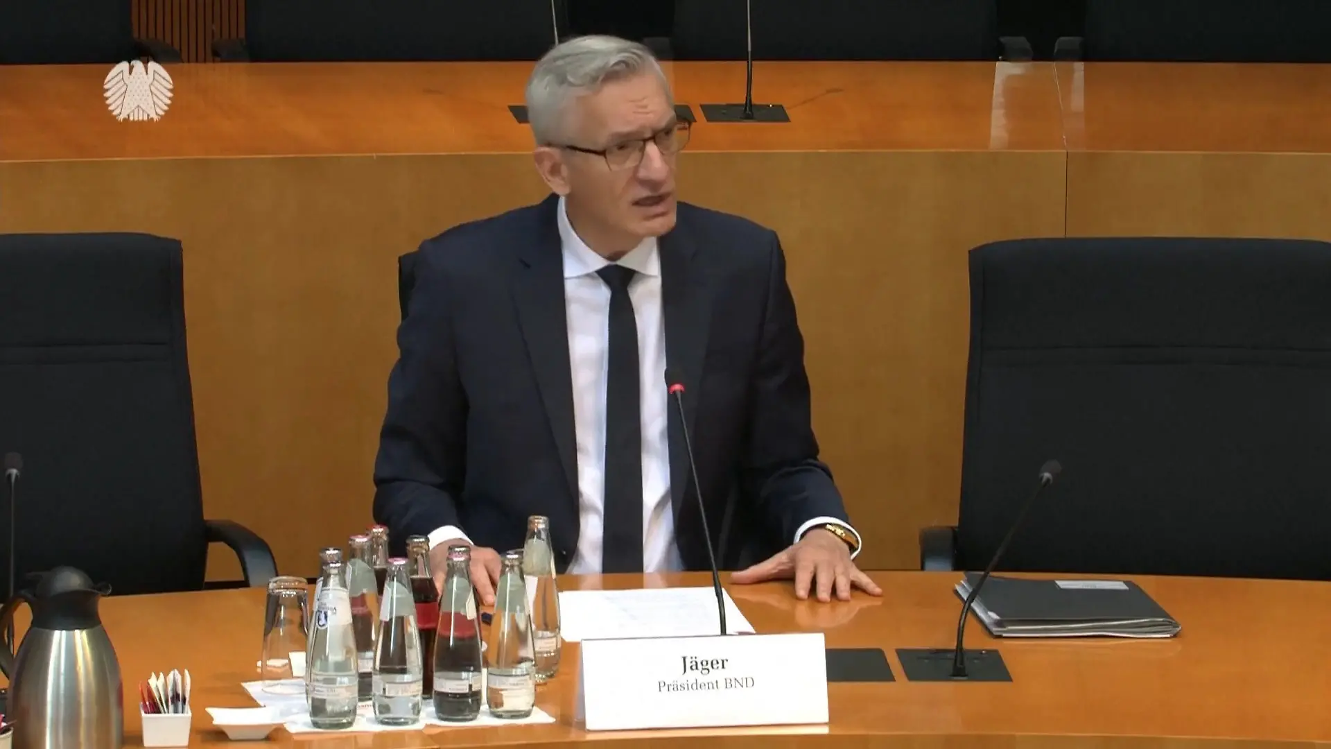 BND-Präsident Martin Jäger spricht bei der Anhörung der deutschen Nachrichtendienste im Bundestag über die Bedrohung durch Russland.