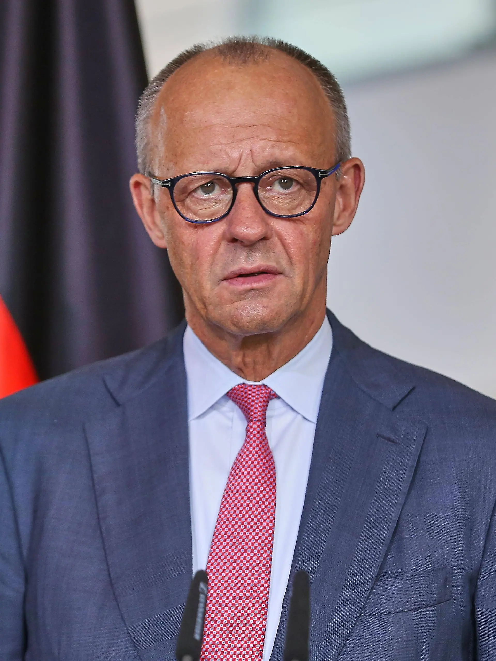 Berlin, Deutschland, 05.10.2026: Bundeskanzleramt: Empfang des Premierministers von Litauen: Bundeskanzler Friedrich Merz CDU in einer Pressekonferenz. *** Berlin, Germany, October 5, 2026: Federal ChancelleryReception for the Prime Minister of Lithuania Federal Chancellor Friedrich Merz CDU at a press conference Copyright: xdtsxNachrichtenagenturx dts_137189