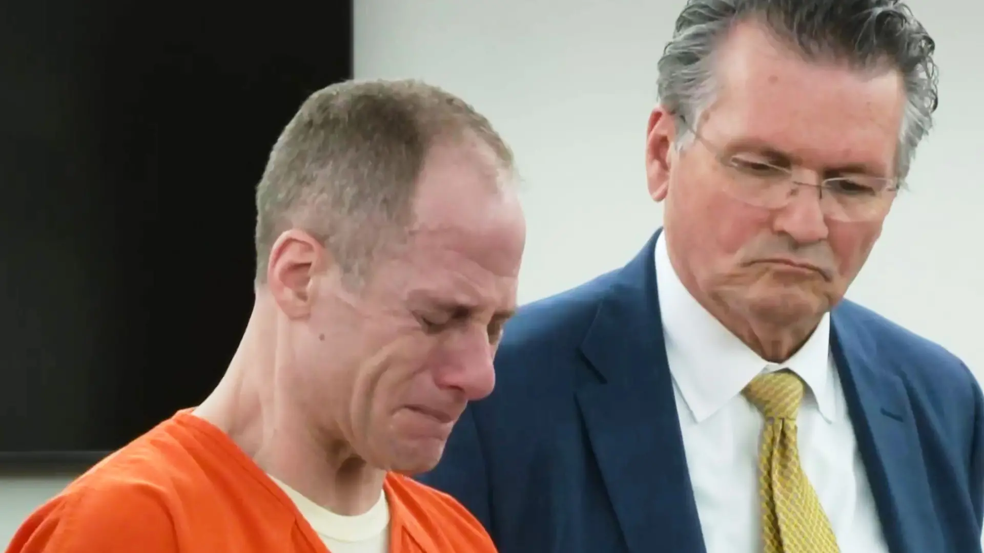This image taken from video shows Caleb Flynn reading his statement to the court before being sentenced on Monday, Oct. 5, 2026, Troy, Ohio. (Pool Photo via AP)