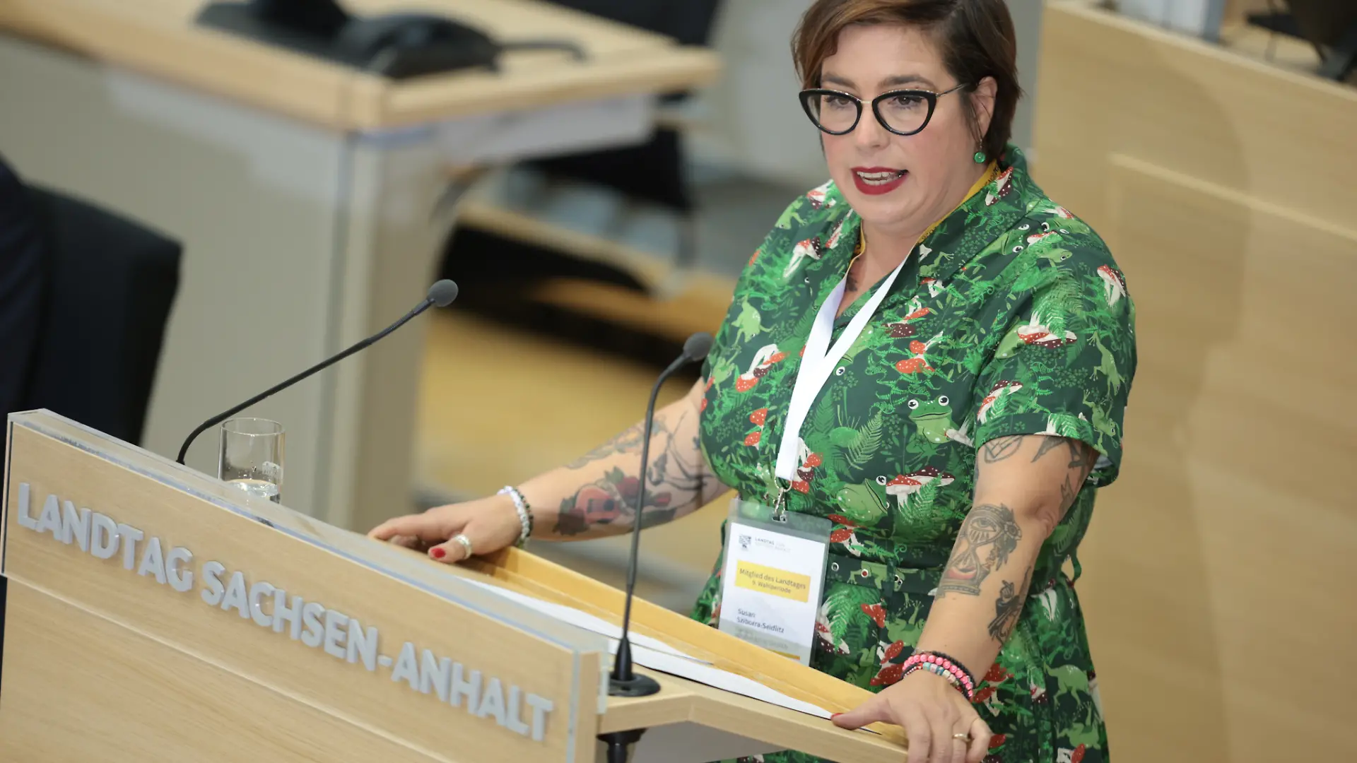 Susan Sziborra-Seidlitz (Bündnis 90/ die Grünen) spricht bei der konstituierenden Sitzung des Landtags von Sachsen-Anhalt. +++ dpa-Bildfunk +++