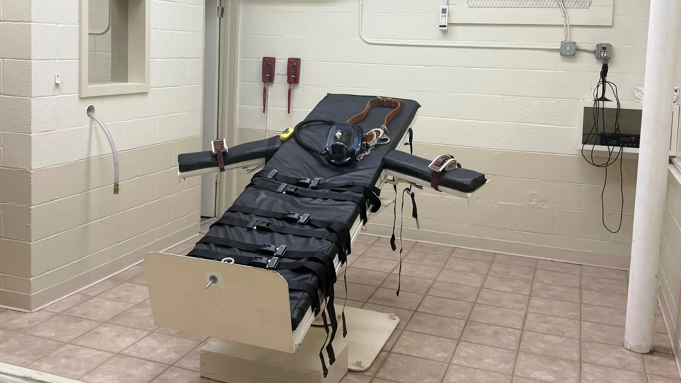 Dieses Foto wurde vom U.S. DISTRICT COURT zur Verfügung gestellt. Es zeigt die Hinrichtungsstätte in der neuen Hinrichtungskammer im Louisiana State Penitentiary