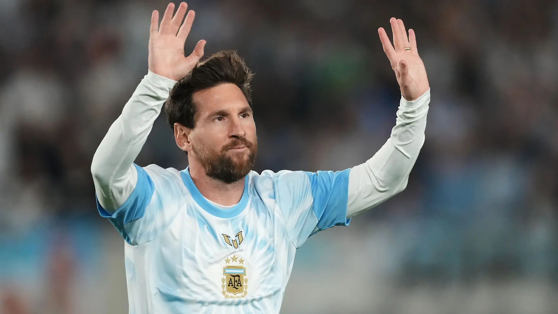 Lionel Messi vor seinem Abschiedsspiel für die argentinische Nationalmannschaft gegen Benin.