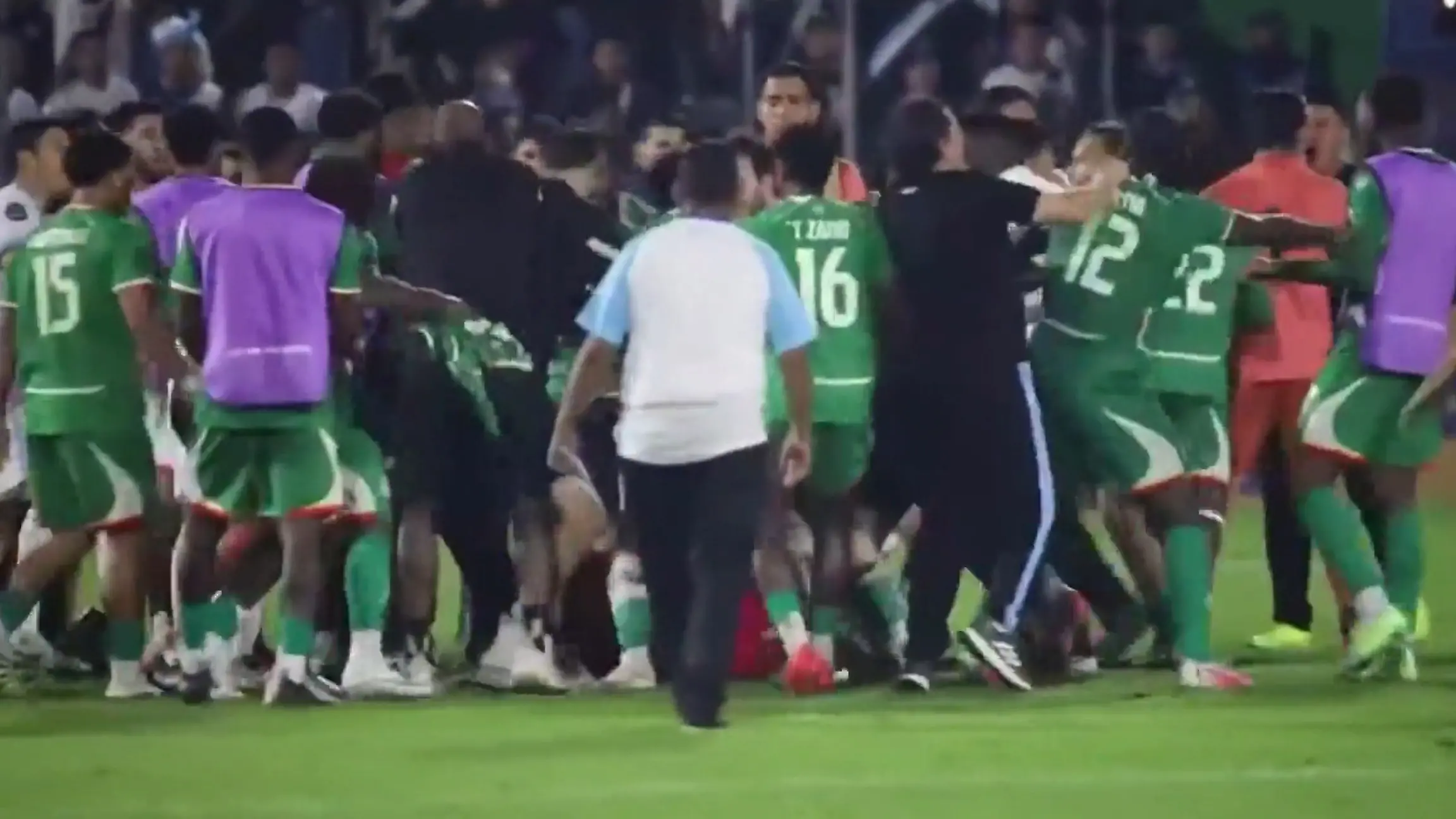 Massenschlägerei nach Abpfiff! Bewaffnete Polizisten stürmen Fußballplatz Rassismus-Eklat bei Länderspiel