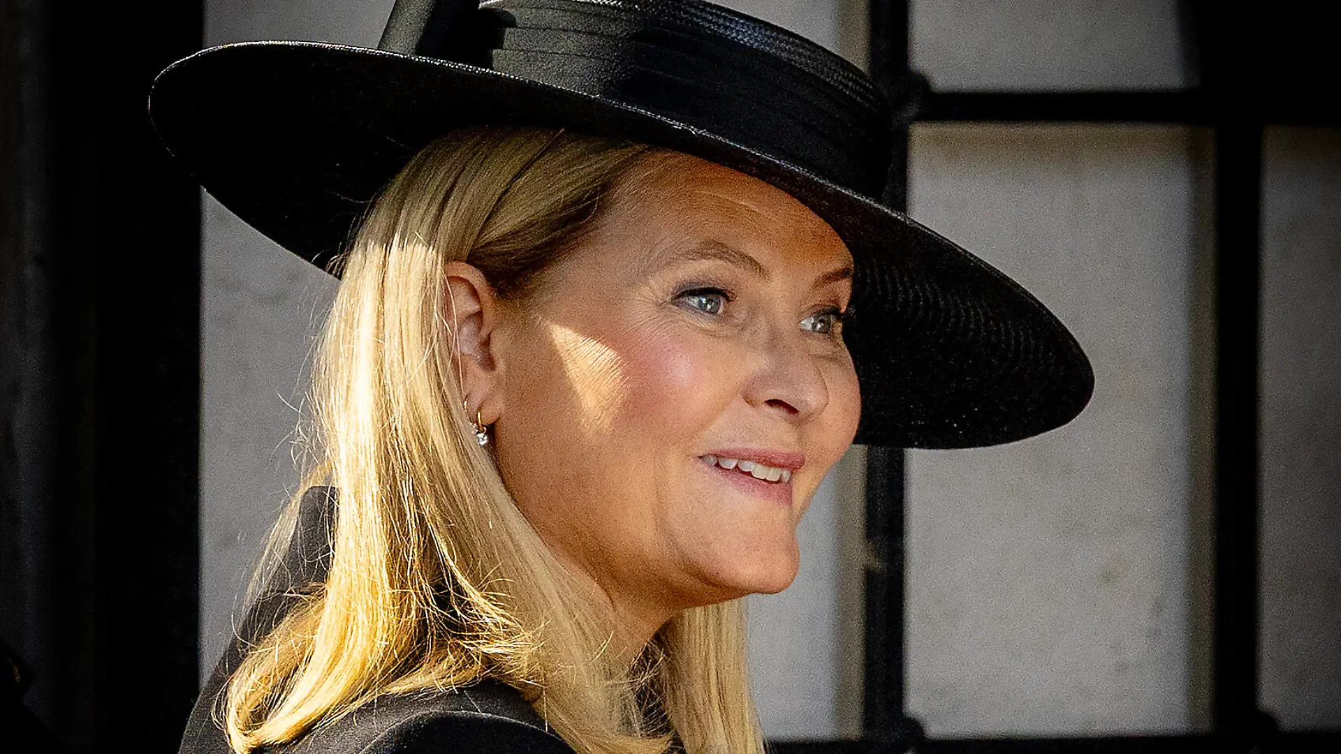 OSLO, NORWAY - SEPTEMBER 23: Queen Mette Marit at arrival for the funeral of Princess Astrid, Mrs. Ferner, at Ris Church on September 23, 2026 in Oslo, Norway. Princess Astrid died on September 11, 2026 at the age of 94. (Photo by Albert Nieboer/RPE