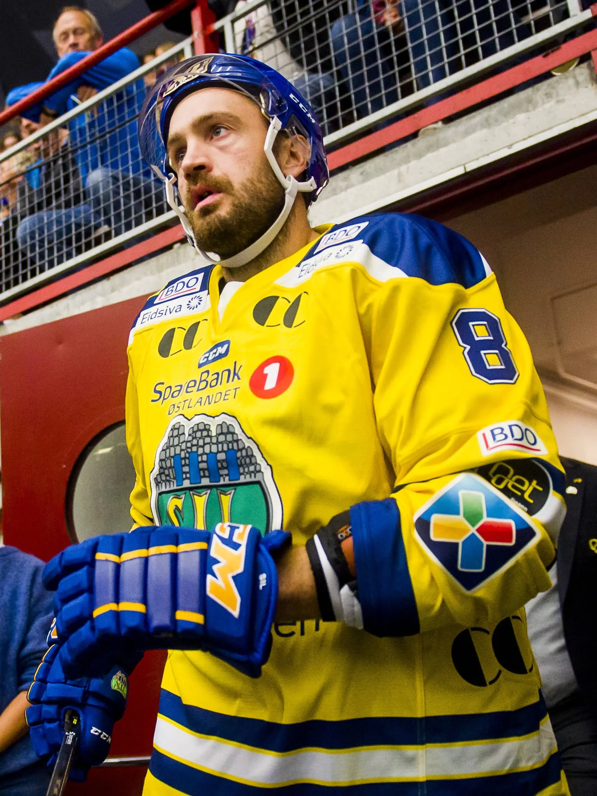 170908 Eirik Skadsdammen of Storhamar ahead of the Get-ligaen match between Valerenga and Storhamar on September 8, 2017 in Gj¿vik. Photo: Fredrik Varfjell / BILDBYRüN / kod FV / 150006 PUBLICATIONxNOTxINxSWExNORxAUT Copyright: FREDRIKxVARFJELL BB170908BB236