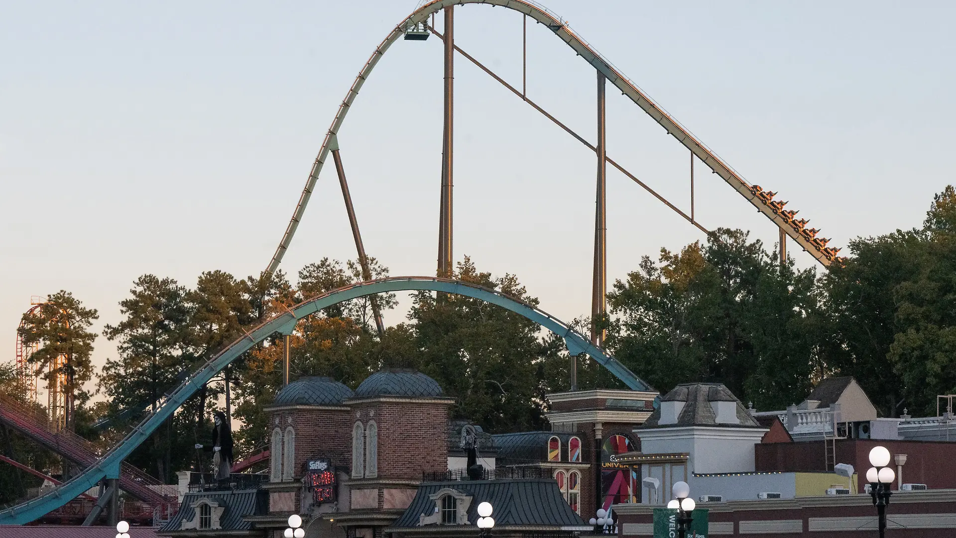 October 12, 2026, Austell, Georgia, USA: The Ã¢â¬ËGoliathÃ¢â¬â¢ roller coaster at Six Flags Over Georgia. (Credit Image: Â© Christopher Oquendo/ZUMA Press Wire