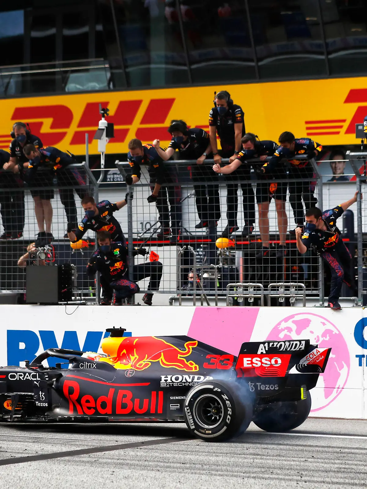 Formula 1 2021: Styrian GP RED BULL RING, AUSTRIA - JUNE 27: Max Verstappen, Red Bull Racing RB16B, crosses the line to win the race during the Styrian GP at Red Bull Ring on Sunday June 27, 2021 in Spielberg, Austria. Photo by Charles Coates / LAT Images Images PUBLICATIONxINxGERxSUIxAUTxHUNxONLY GP2108_132528_N3I3371 