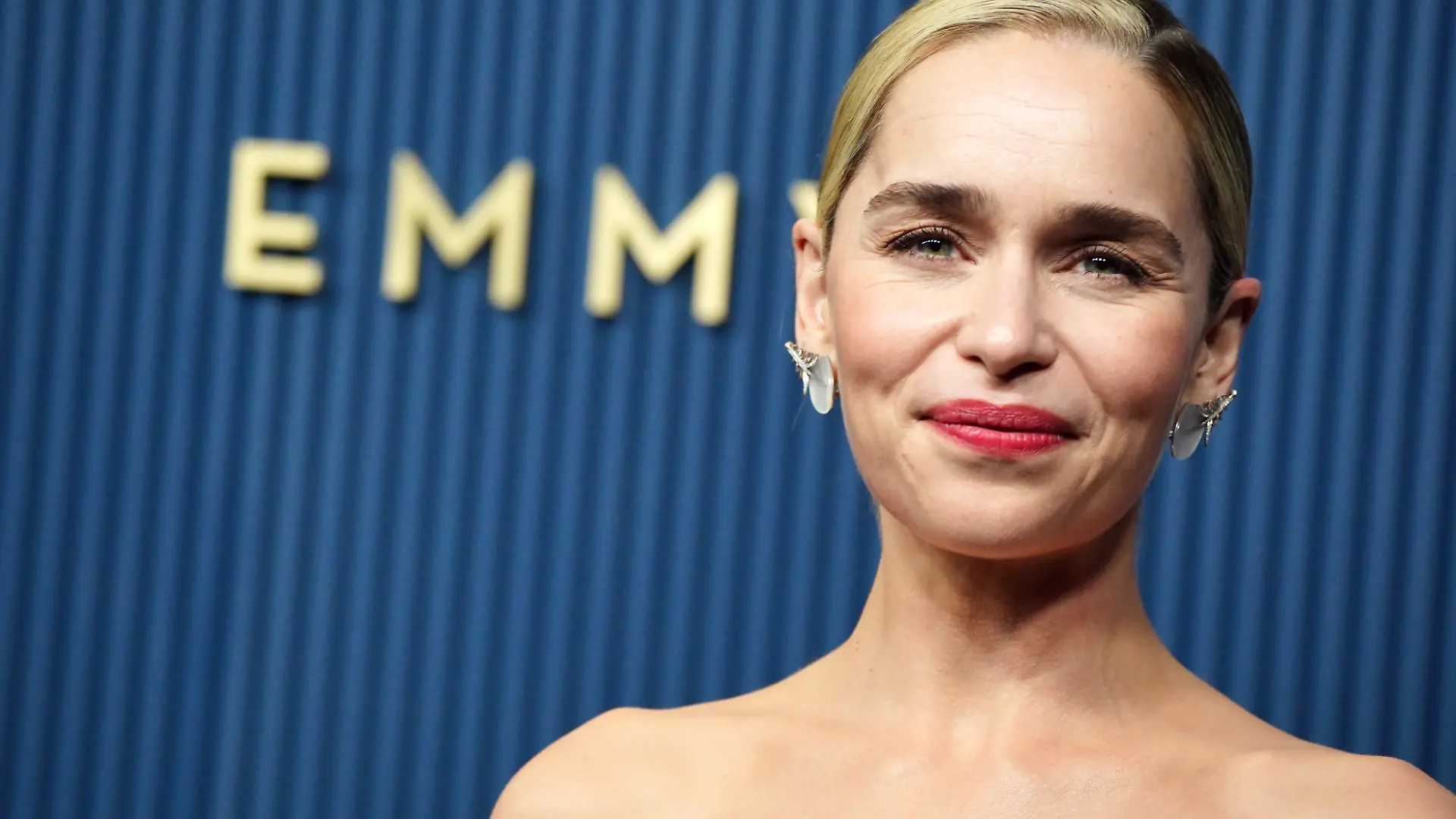 Emilia Clarke walks the red carpet at the Television Academy's 78th Emmy Awards telecast at the Peacock Theater at L.A. LIVE on Monday, Sept. 14, 2026 in Los Angeles. (Photo by Jordan Strauss/Invision for the Television Academy/AP Content Services)