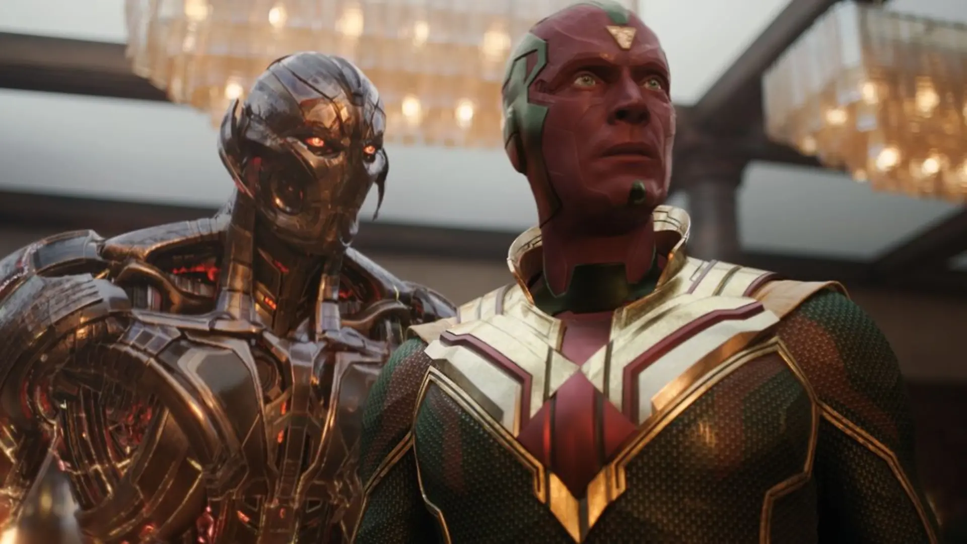 Die beiden Marvel-Figuren Ultron (l.) und Vision kehren in "VisionQuest" zurück.