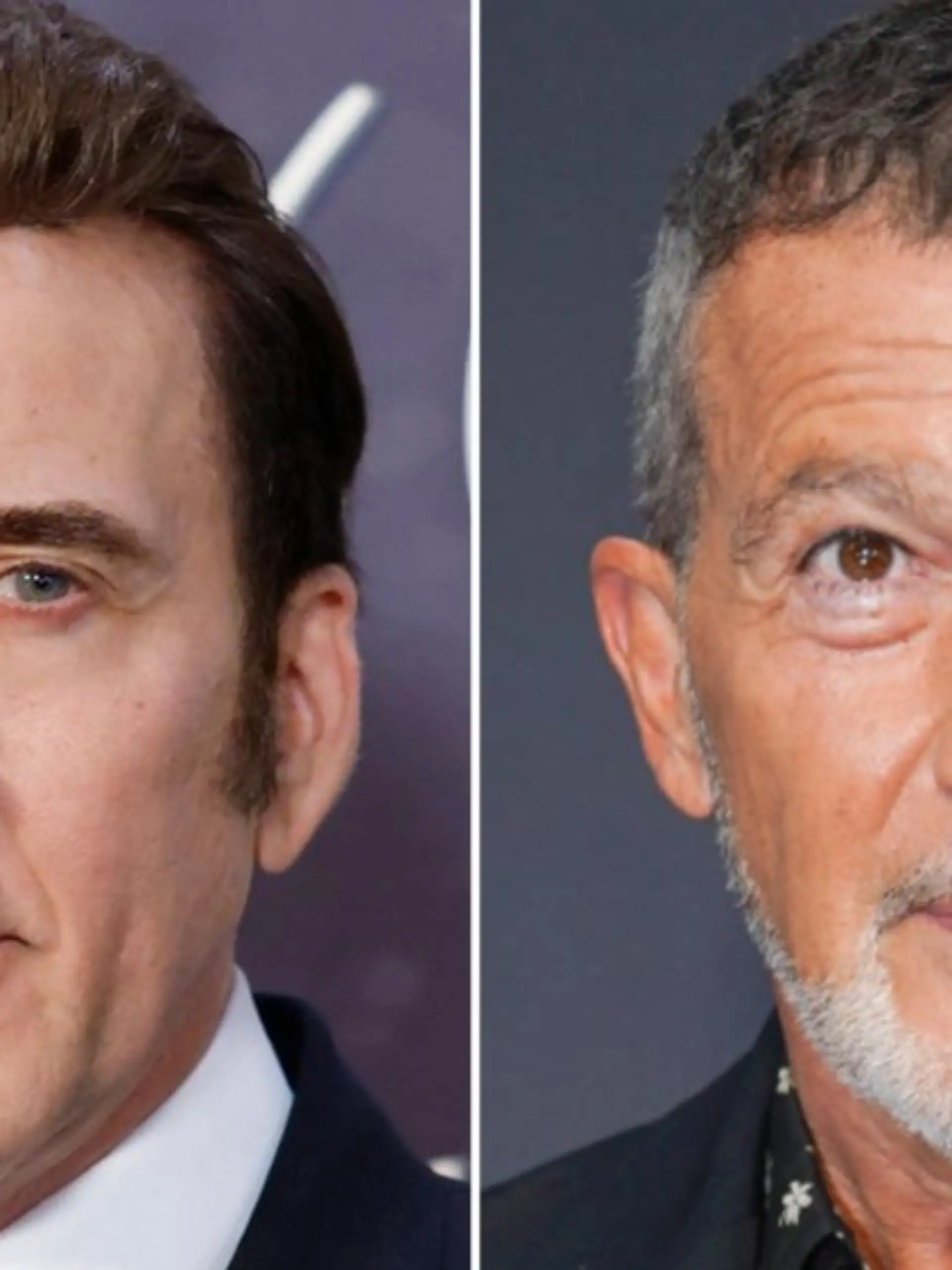 Nicolas Cage (li.) und Antonio Banderas werden 2027 für "True Detective" drehen.