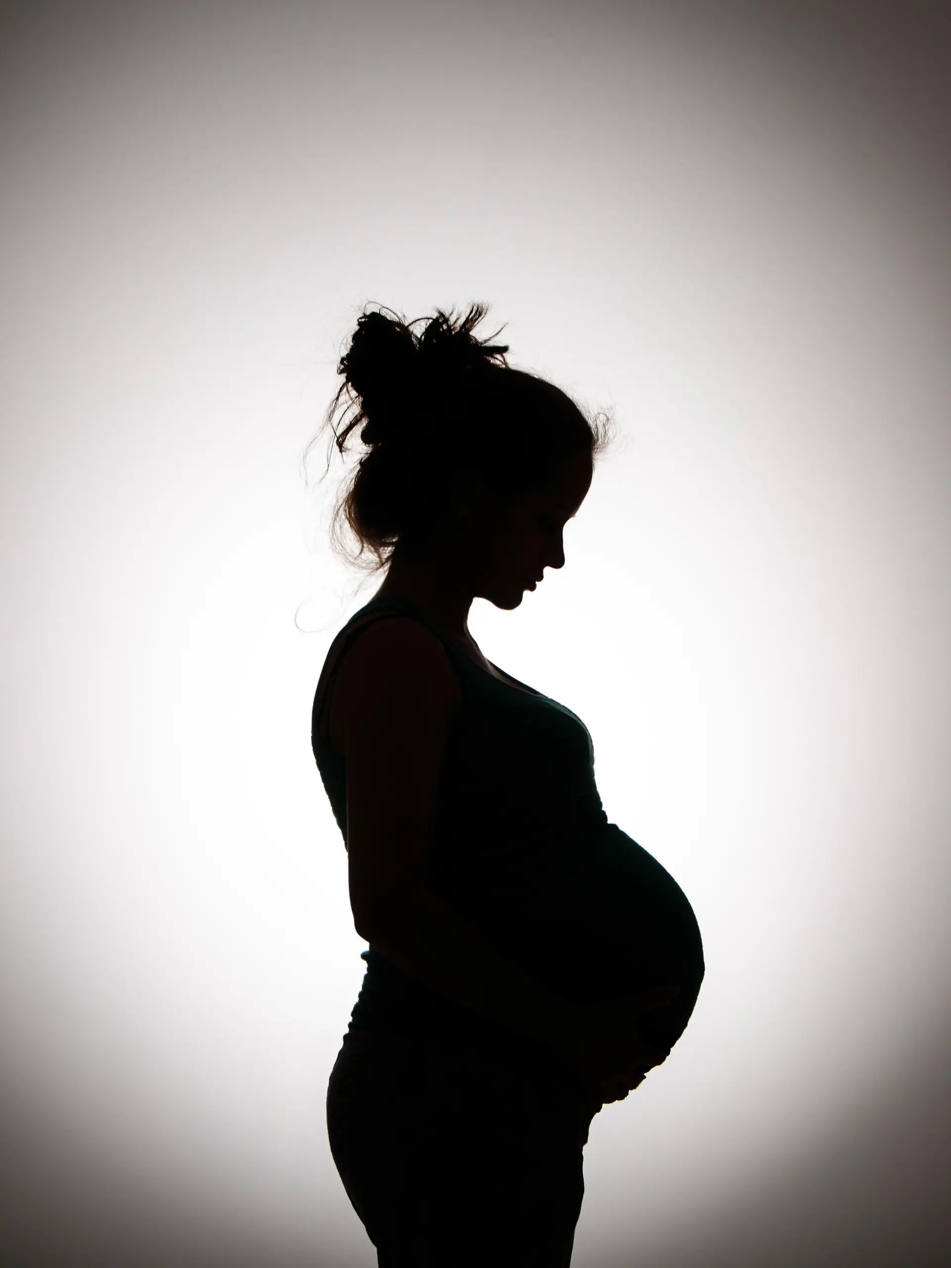 Silhouette, schwangere Frau