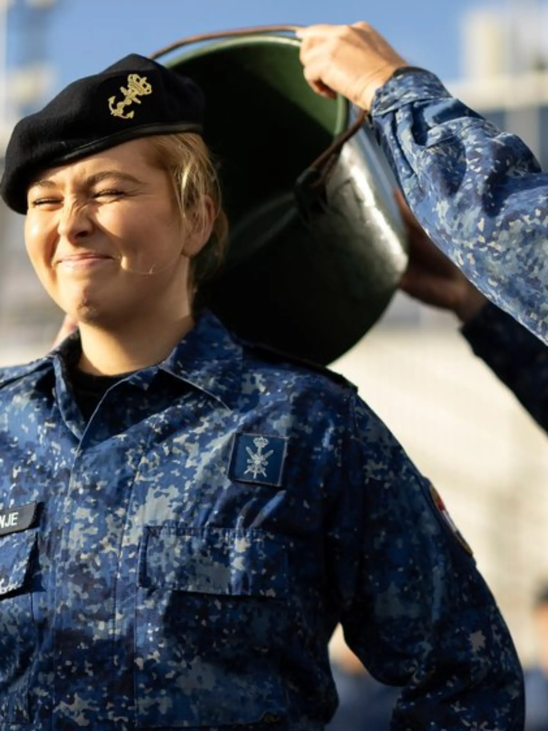 Amalia bei ihrer nassen Beförderung.
