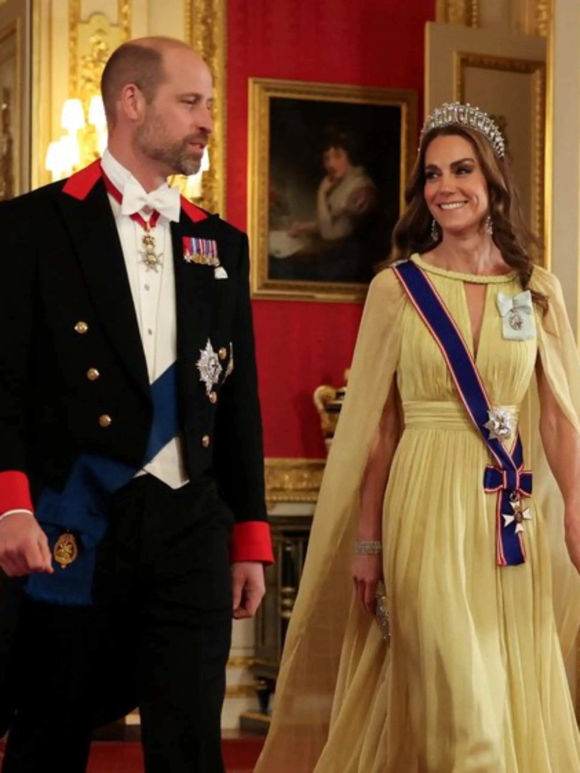 Prinz William und Prinzessin Kate unmittelbar vor dem Bankett.