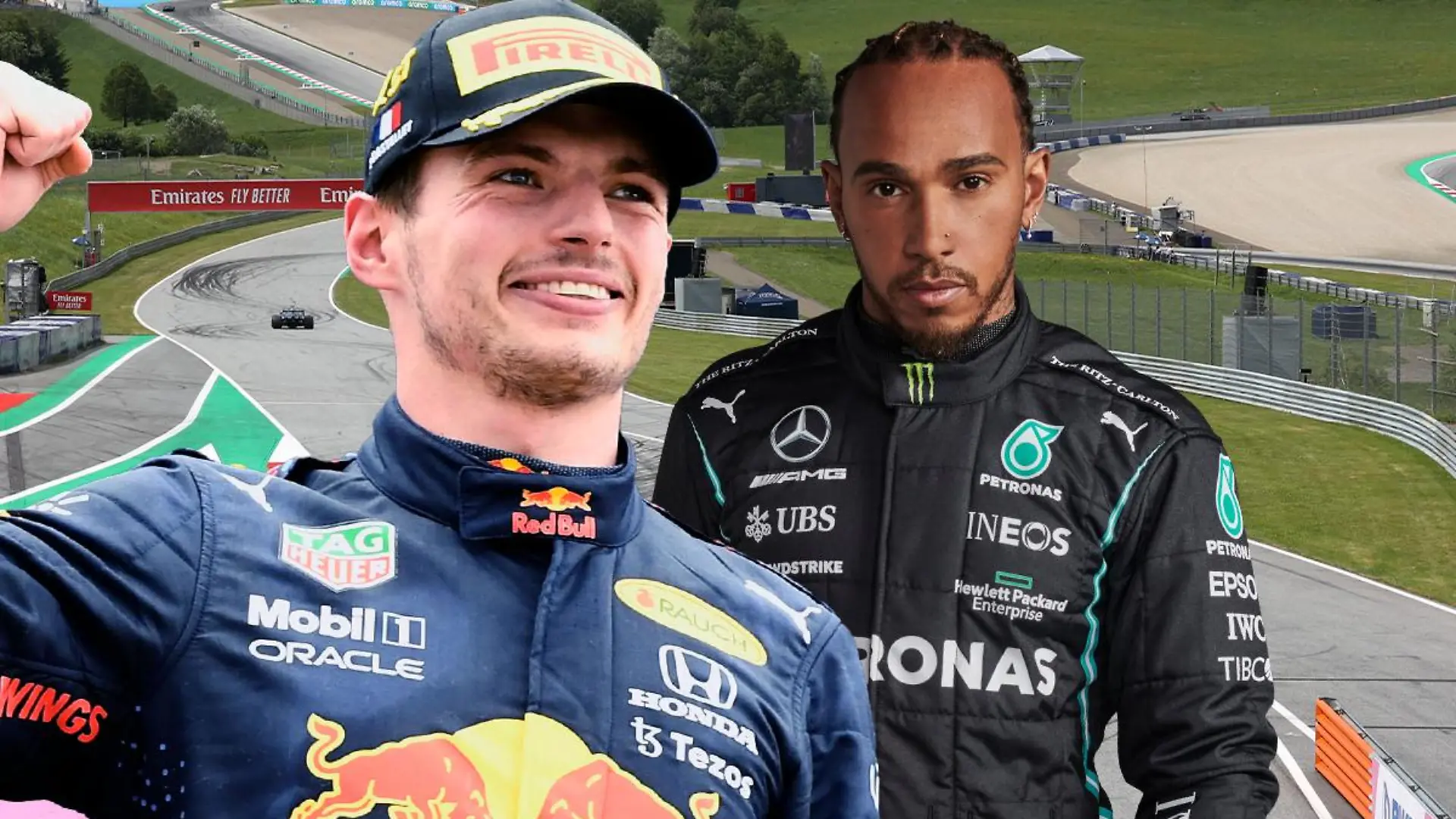 Max Verstappen und Lewis Hamilton