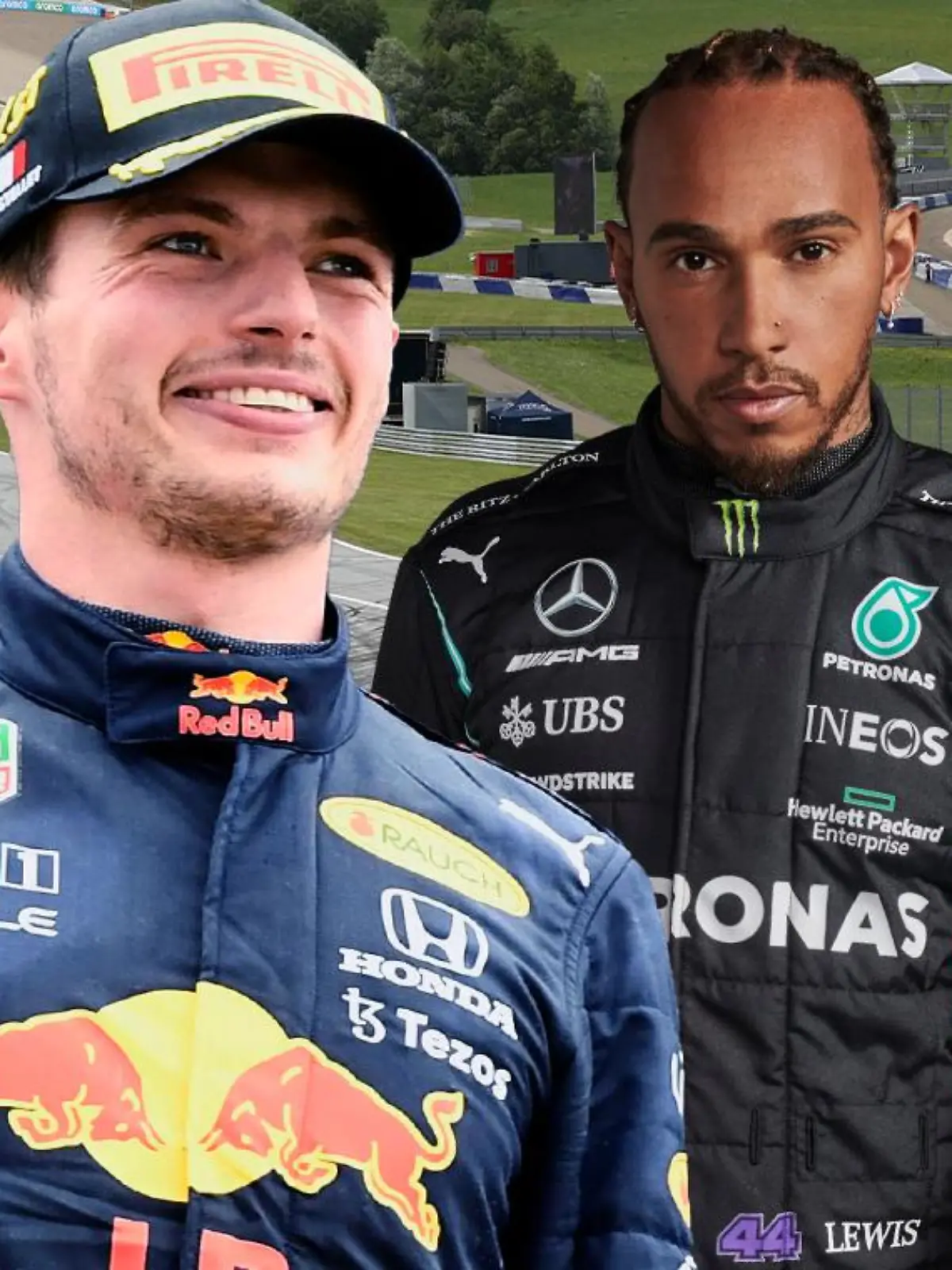 Max Verstappen und Lewis Hamilton