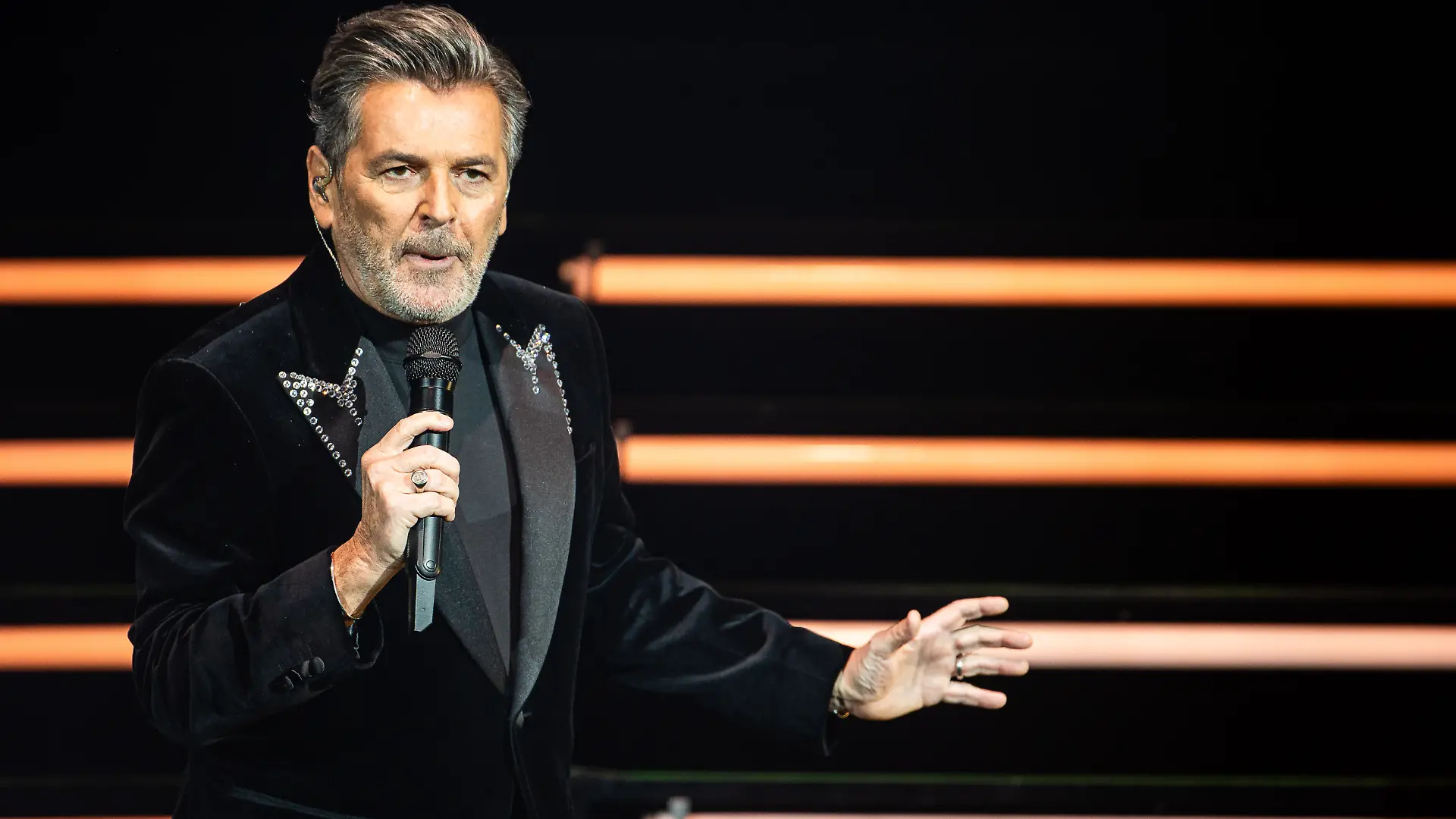 Der Sänger Thomas Anders auf seiner "Thomas Anders sings Modern Talking" Tour in der Uber Eats Music Hall in Berlin. Das Konzert ist der Tourauftakt.