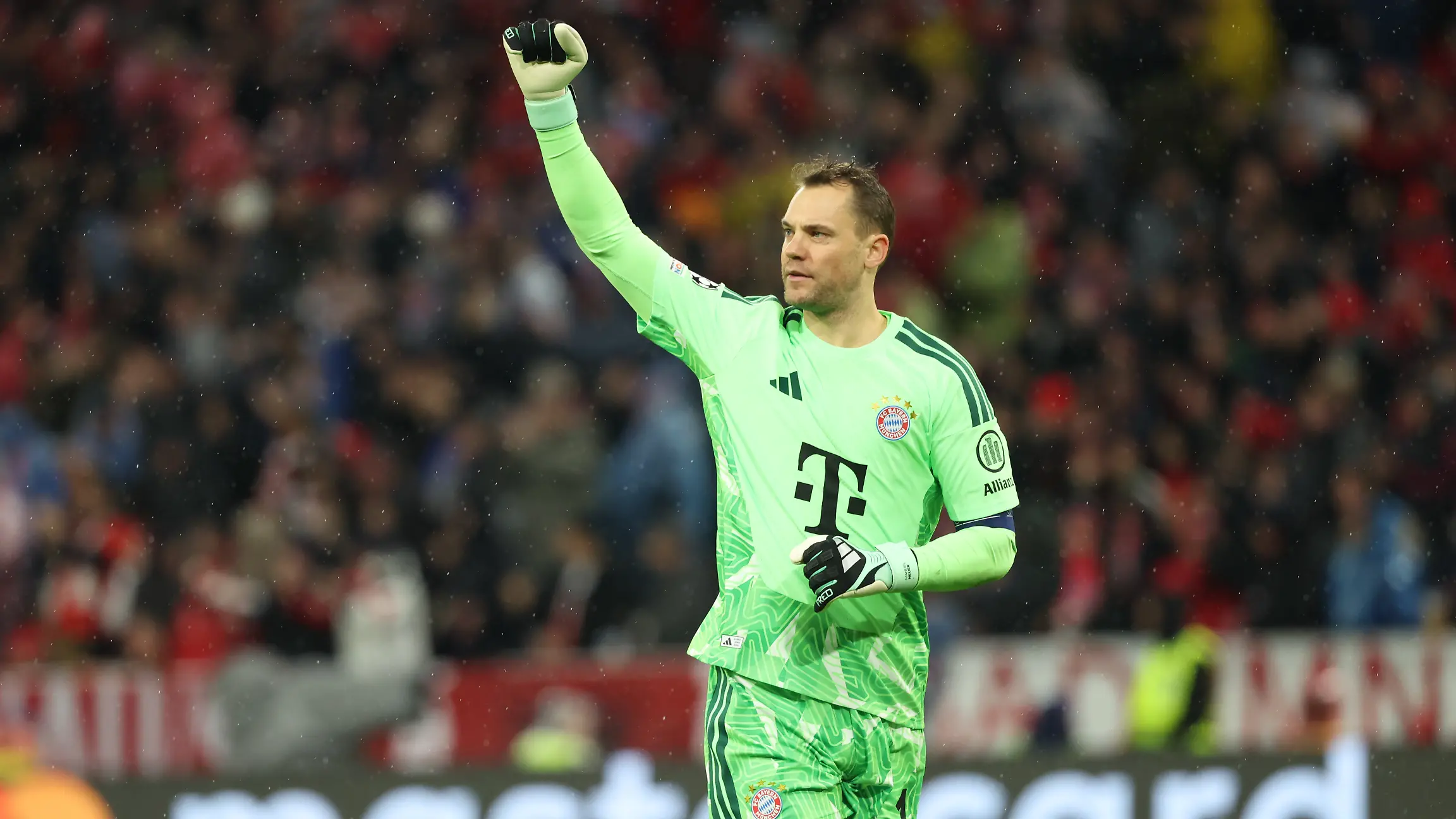 Manuel Neuer (FC FC Bayern Munich, #01) bejubelt das Tor [goal] zum 1:1, GER, FC FC Bayern Munich vs. FC Arsenal, Fussball, UEFA Champions League, Liga-Phase, 3. Spieltag, Saison 2026/2027, 21.10.2026, Foto: Eibner-Pressefoto/Jenni Maul