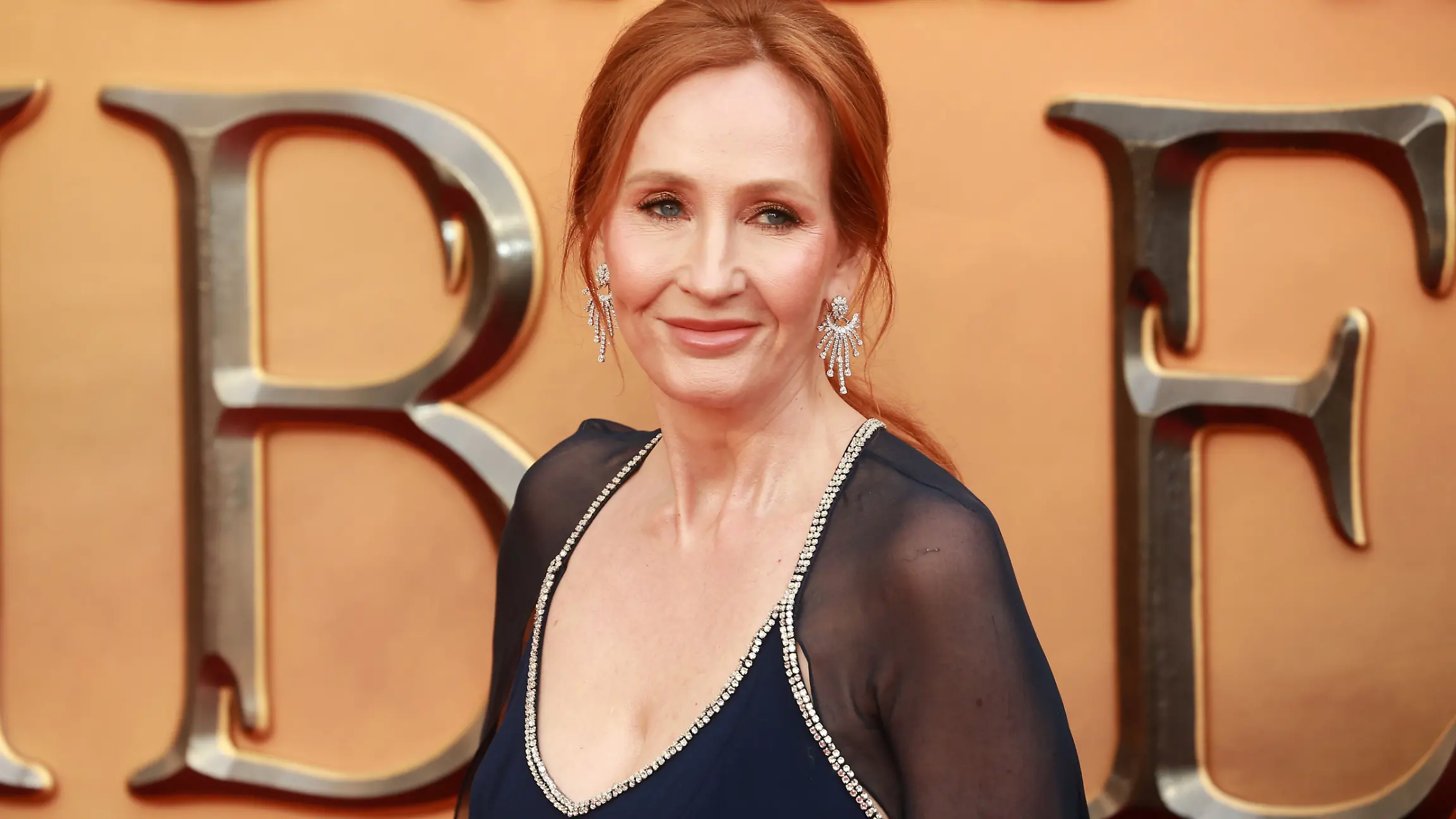 J.K. Rowling attends Fantastic Beasts: The Secrets of Dumbledore World Premiere at The Royal Festival Hall in London, England.