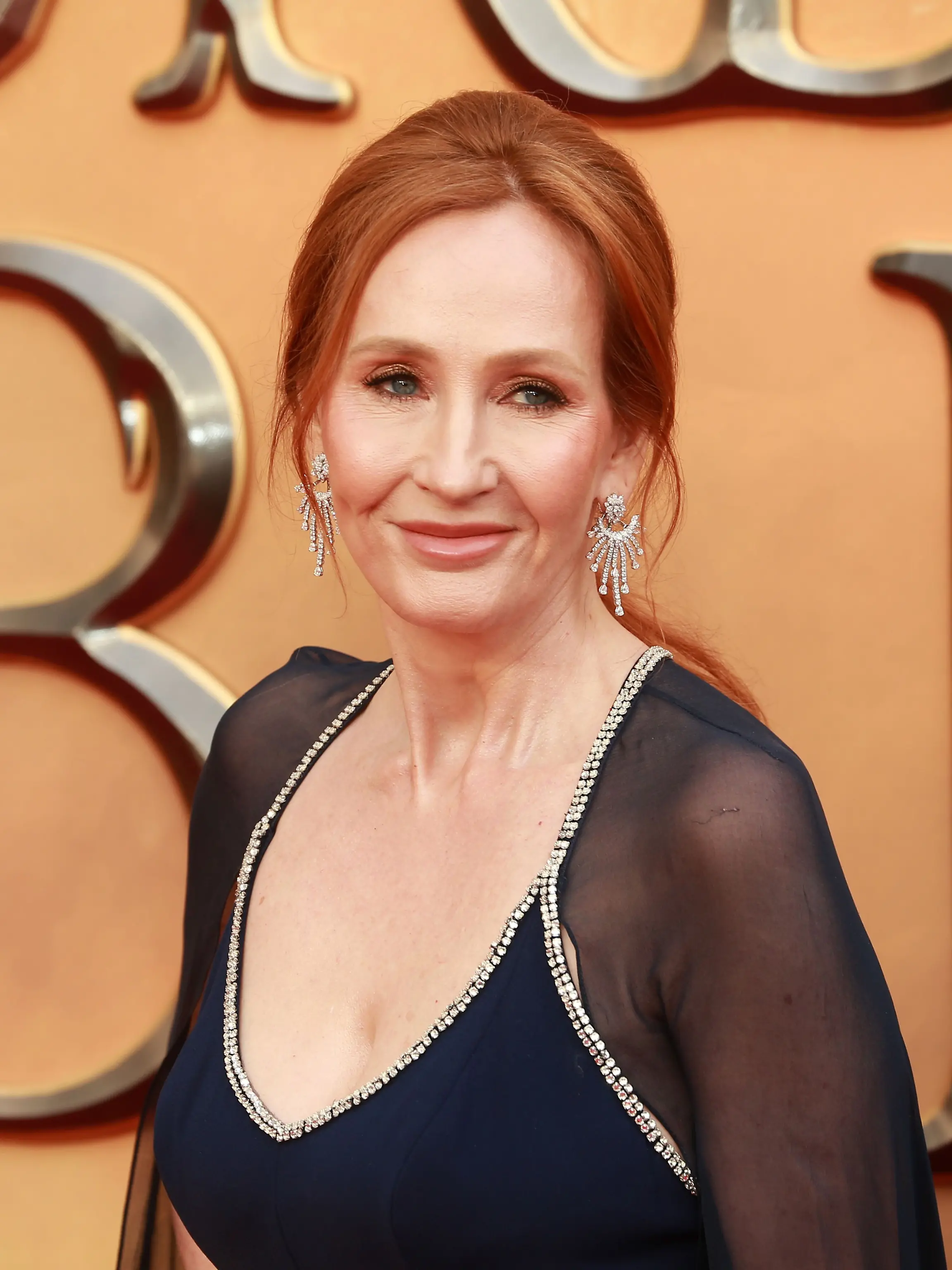 J.K. Rowling attends Fantastic Beasts: The Secrets of Dumbledore World Premiere at The Royal Festival Hall in London, England.