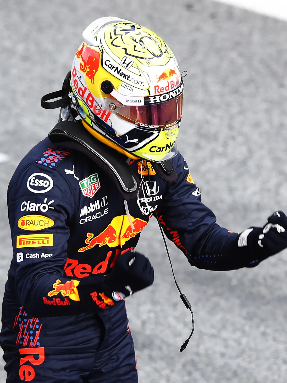 SPIELBERG, AUSTRIA - JUNE 27: Race winner Max Verstappen of Netherlands and Red Bull Racing celebrates in parc ferme during the F1 Grand Prix of Styria at Red Bull Ring on June 27, 2021 in Spielberg, Austria. (Photo by Mark Thompson/Getty Images)